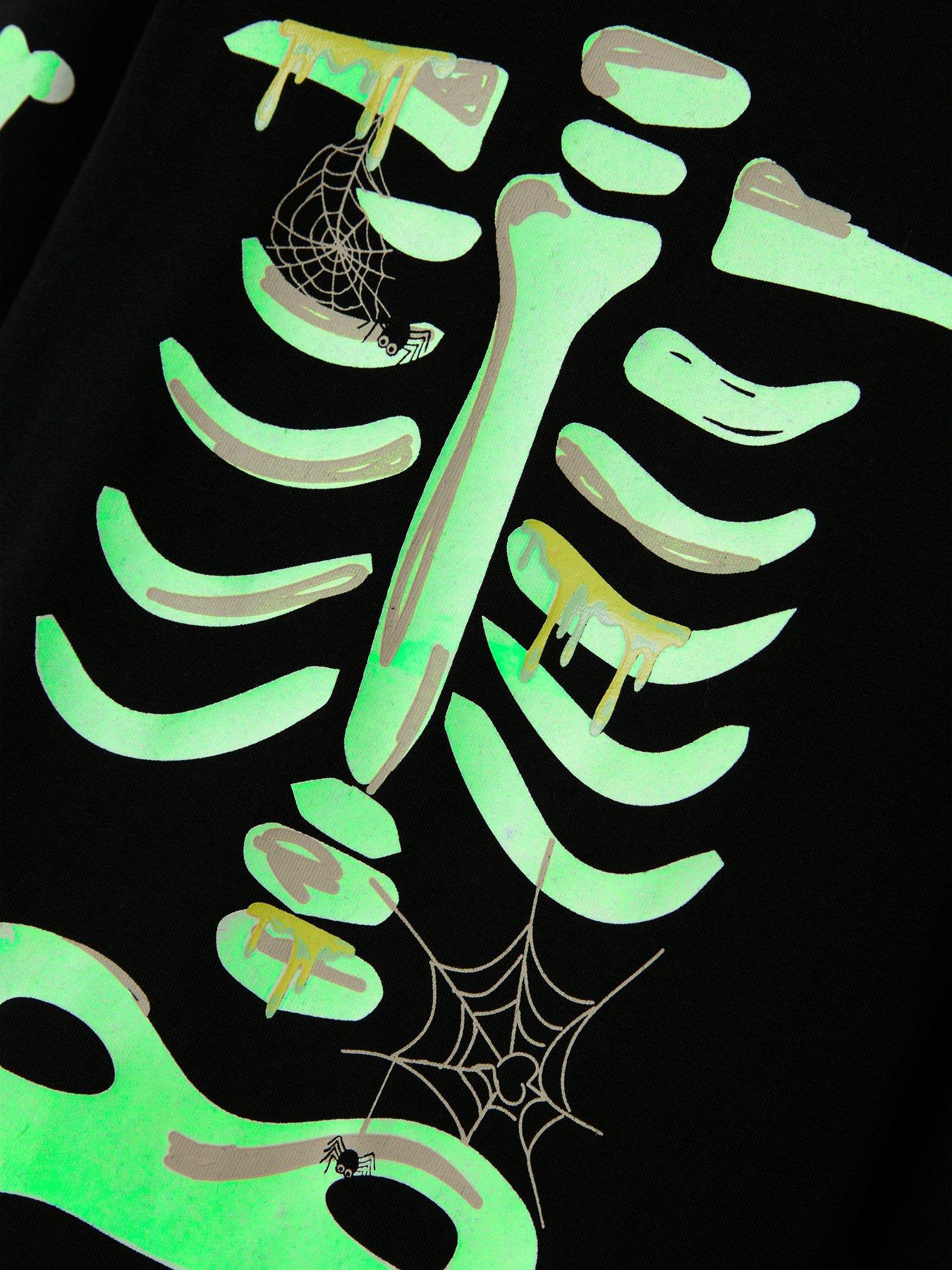 Image 5 of 5 of Name It Mini Boys Glow In The Dark Halloween Skeleton Set - Black