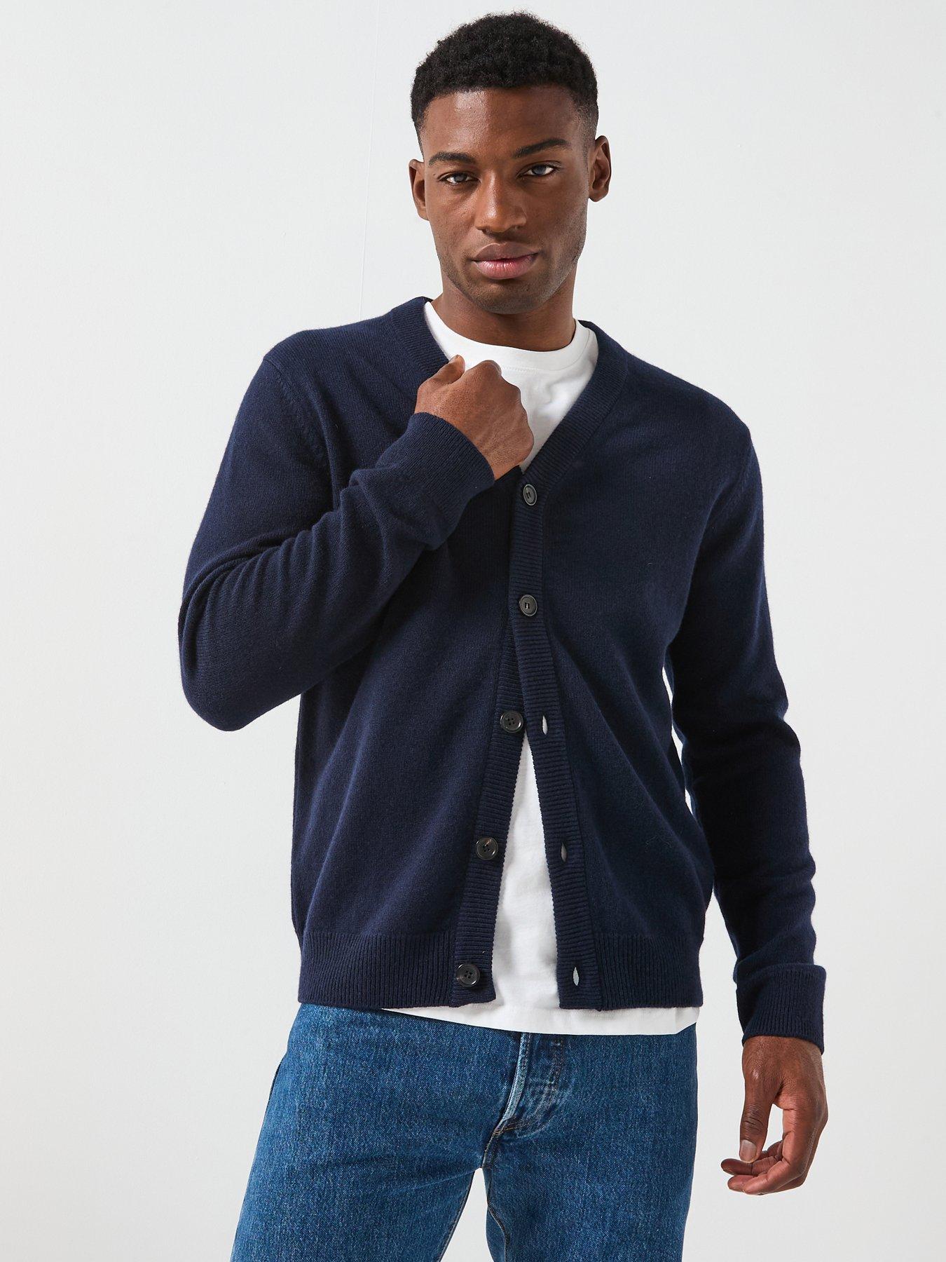 PS PAUL SMITH Button Through Knitted Cardigan - Navy