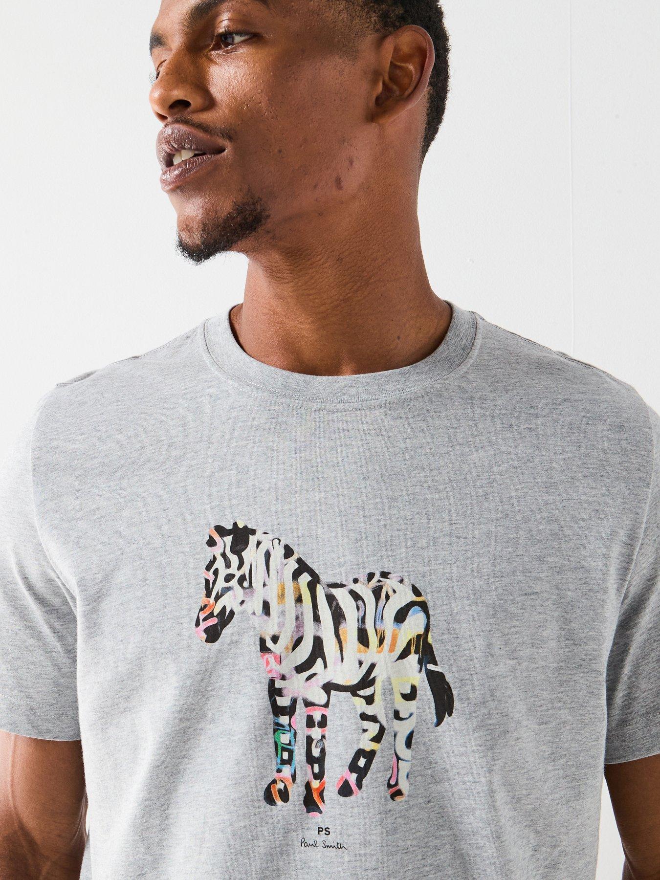 Image 5 of 5 of PS PAUL SMITH Large Zebra Graphic T-Shirt - Grey