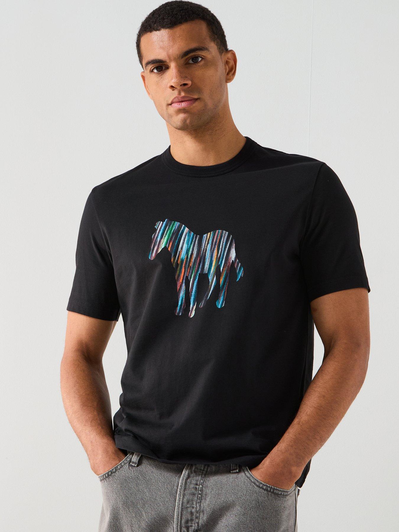 PS PAUL SMITH Ps Paul Smith Colour Stripe Zebra Graphic T-shirt - Black
