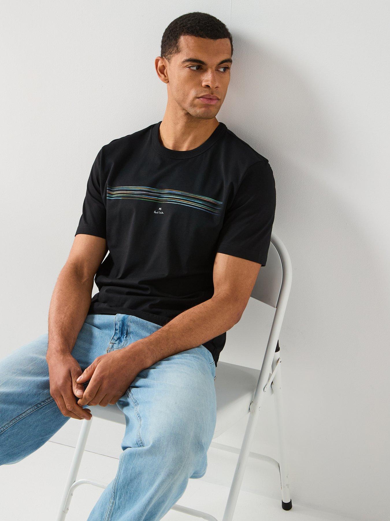 Image 5 of 5 of PS PAUL SMITH Stripe Graphic Logo T-Shirt - Black