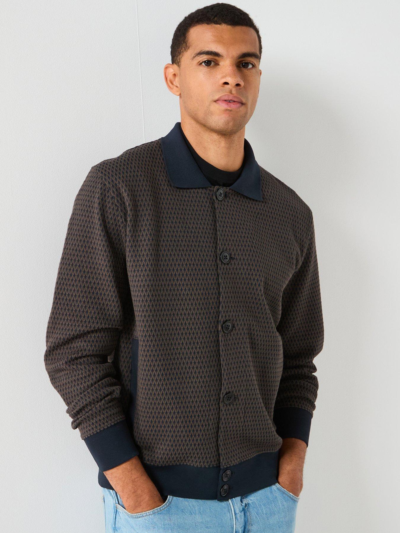 PS PAUL SMITH Ps Paul Smith Button Up Jersey Sweat - Black