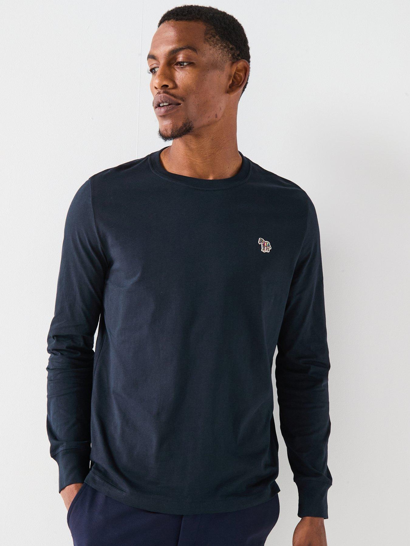 undefined Regular Fit Zebra Long Sleeve T-Shirt - Navy