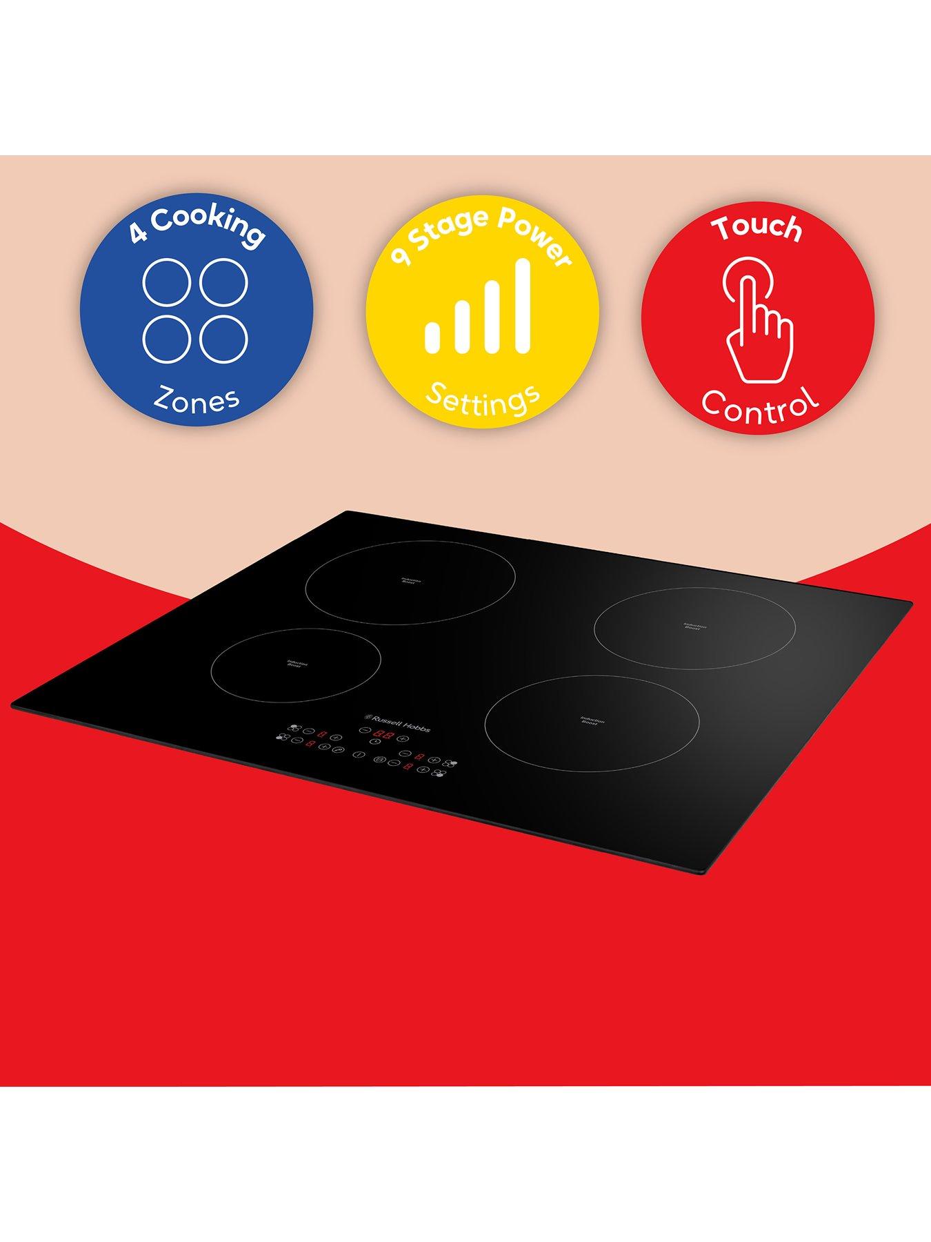  image of russell-hobbs-rh60ih413b-59cm-4-zone-induction-hob-with-touch-control-in-black