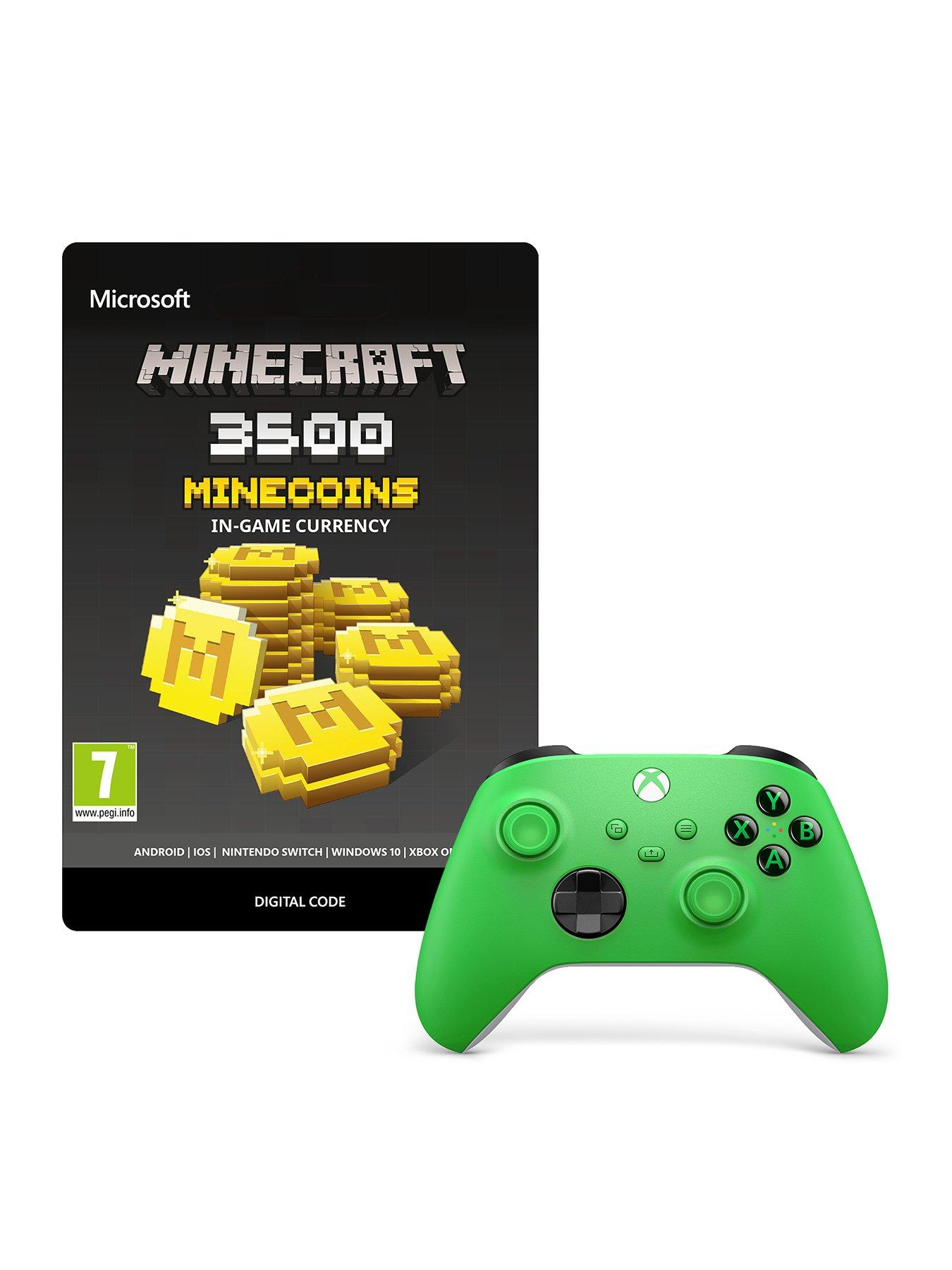 Xbox Gaming Starter Kit - 3500 Minecraft Minecoins + Xbox Wireless Controller – Green for Xbox Series X|S, Xbox One, and Windows Devices