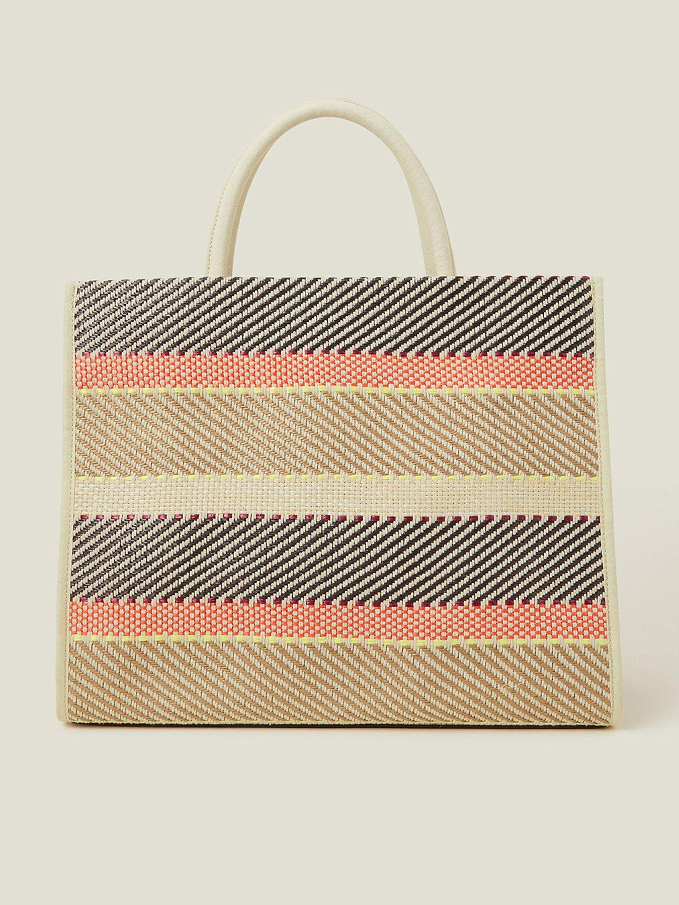 undefined Stripe Book Tote Bag - Pastel Multi