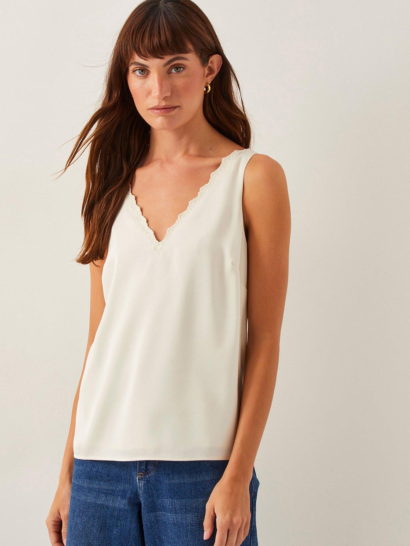 undefined Heidi Satin Cami Top - Ivory