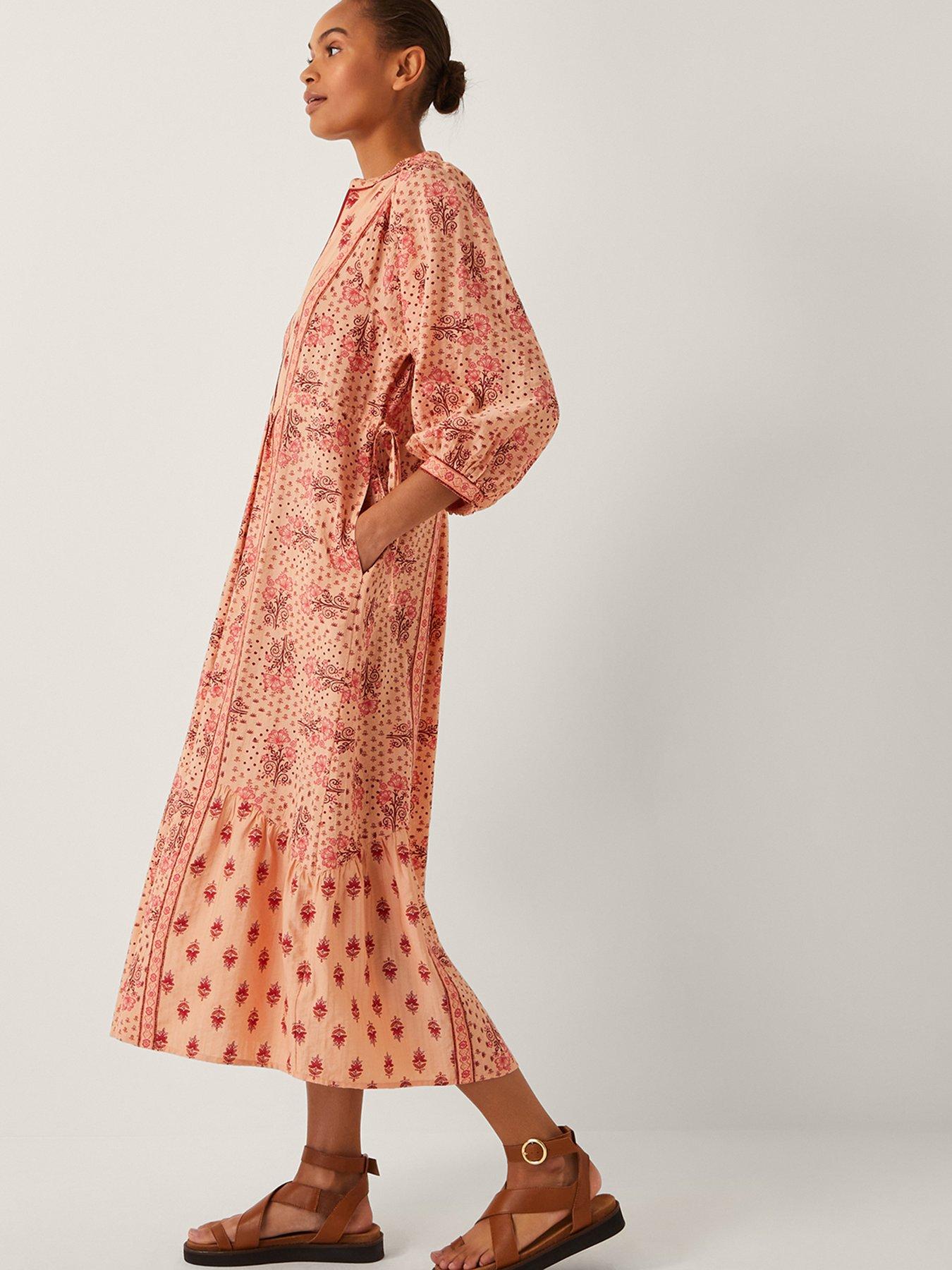 undefined Sibyl Contrast Print Dress - Orange
