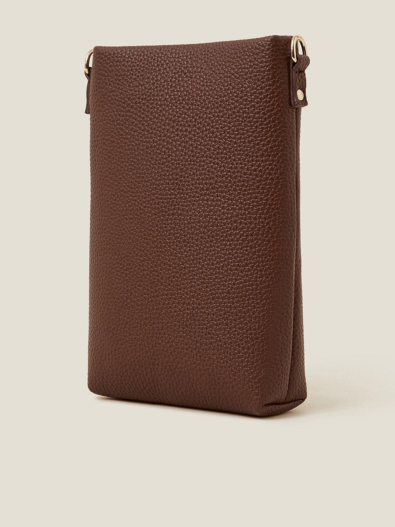  image of accessorize-beaded-strap-phone-bag-tan