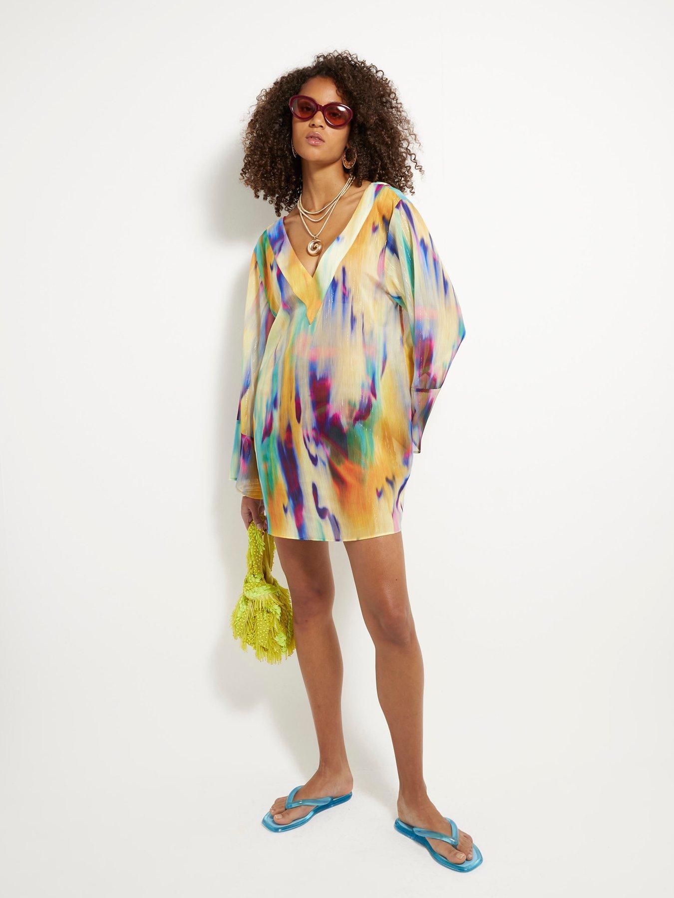 MERIDIAN yellow - silk tunic shirt