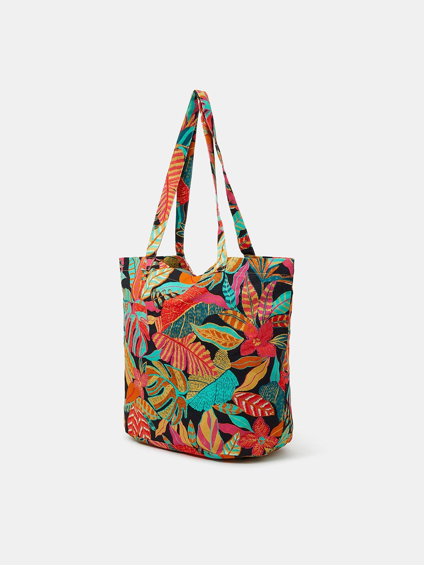  image of accessorize-tropical-printed-shopper-bag-multi