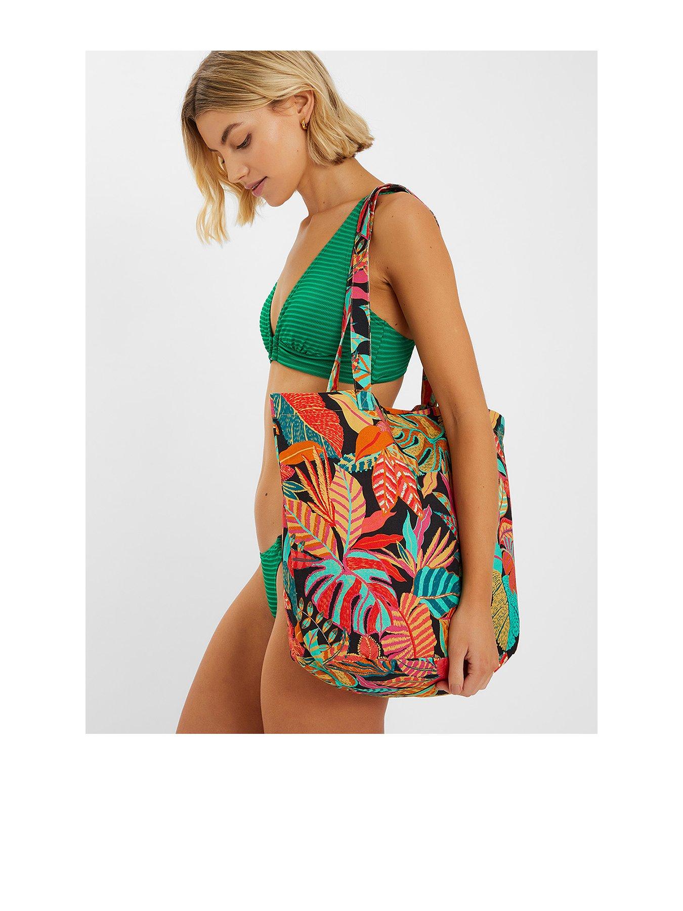  image of accessorize-tropical-printed-shopper-bag-multi