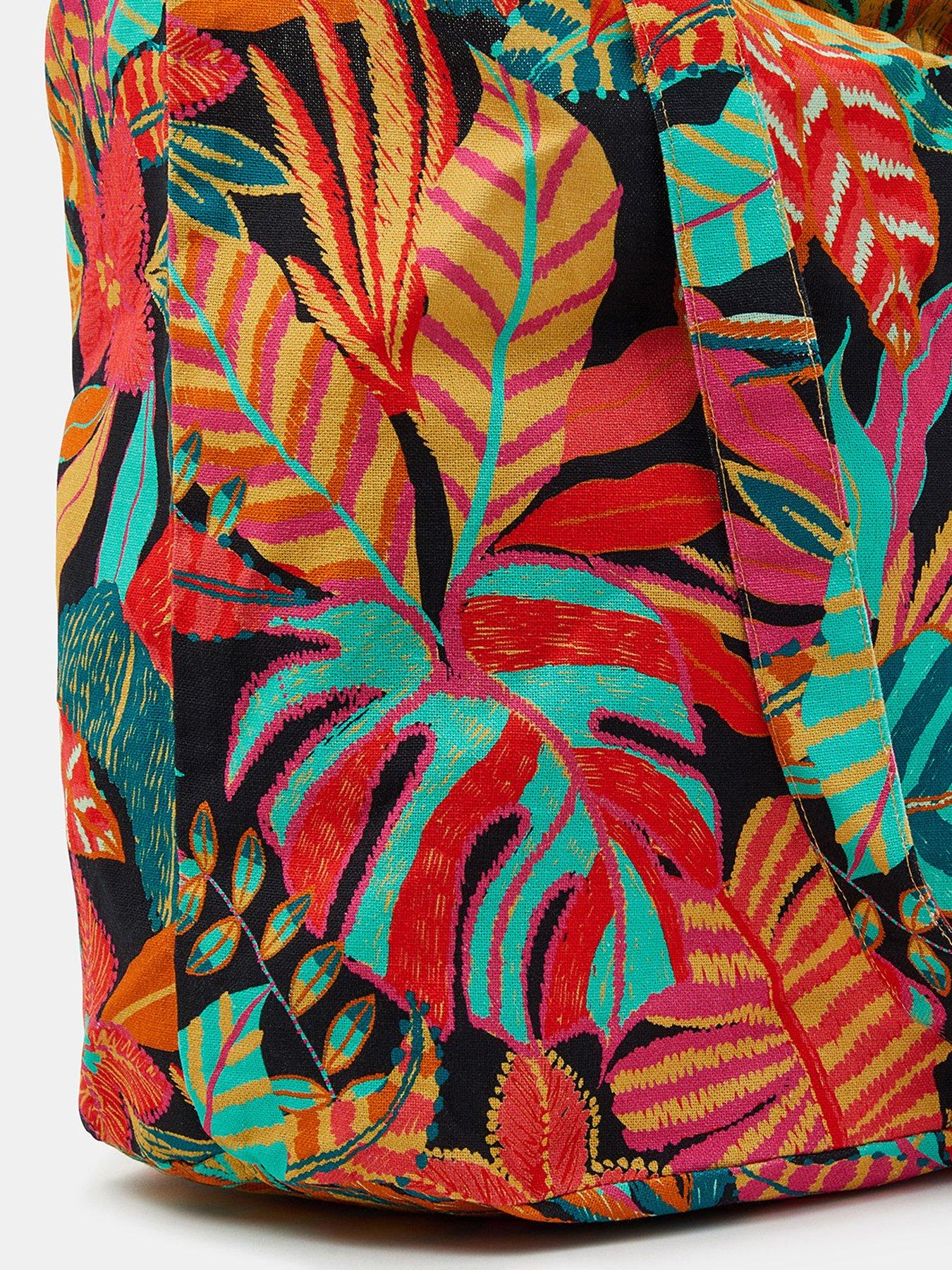  image of accessorize-tropical-printed-shopper-bag-multi
