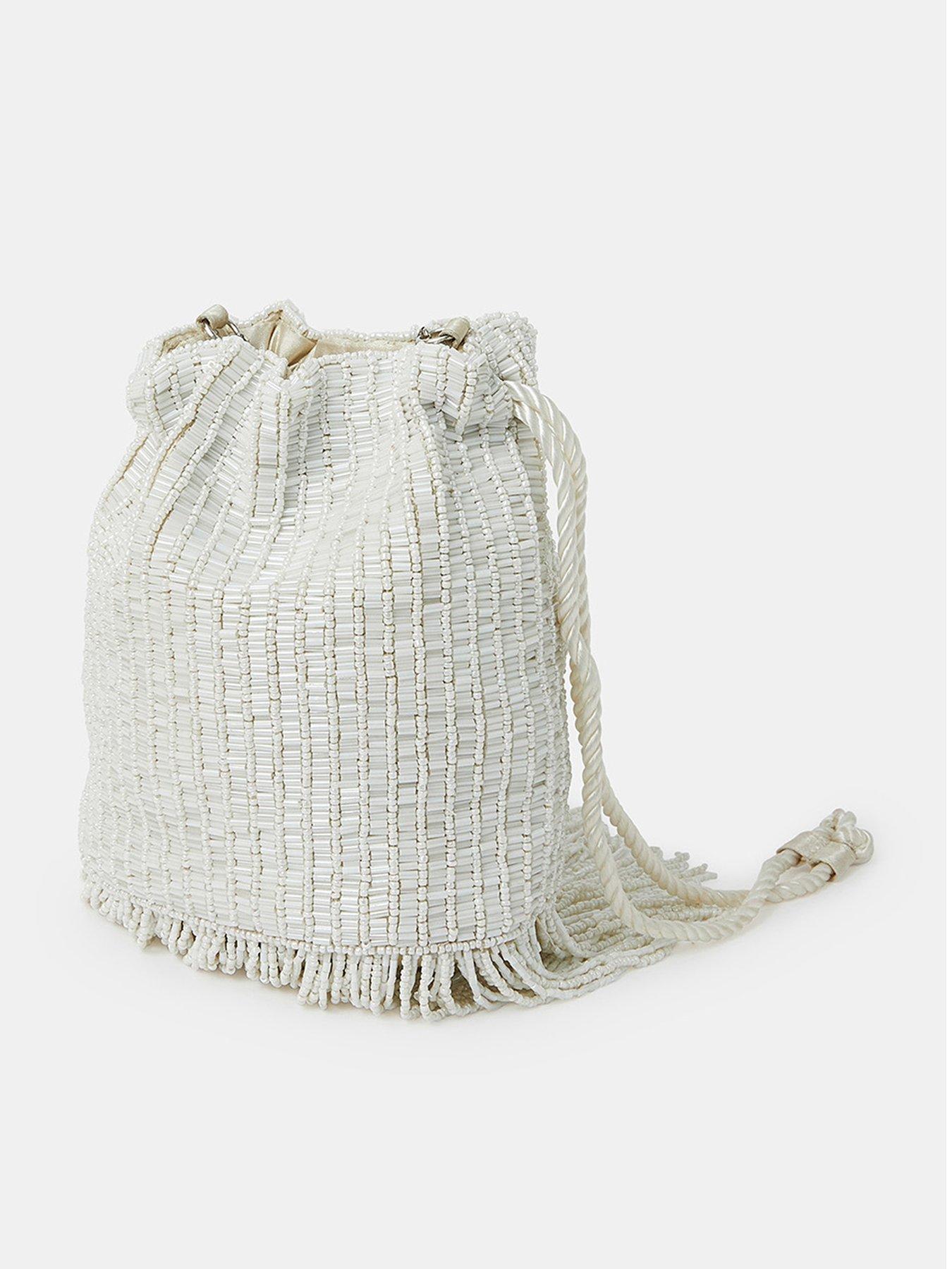  image of accessorize-bridal-beaded-duffle-ivory