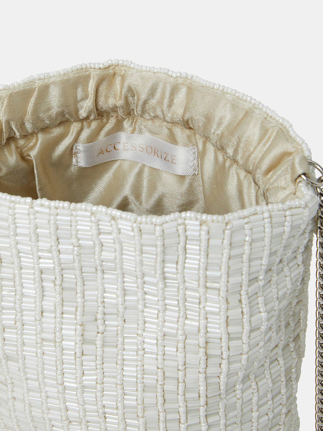  image of accessorize-bridal-beaded-duffle-ivory