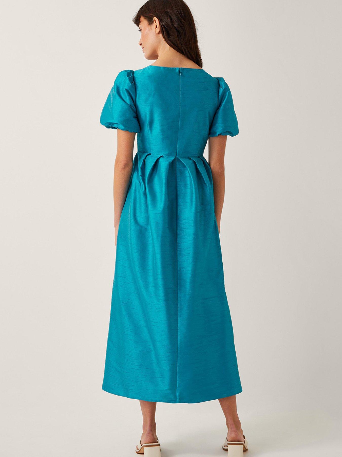 stillFront image of monsoon-sandra-midi-dress-blue