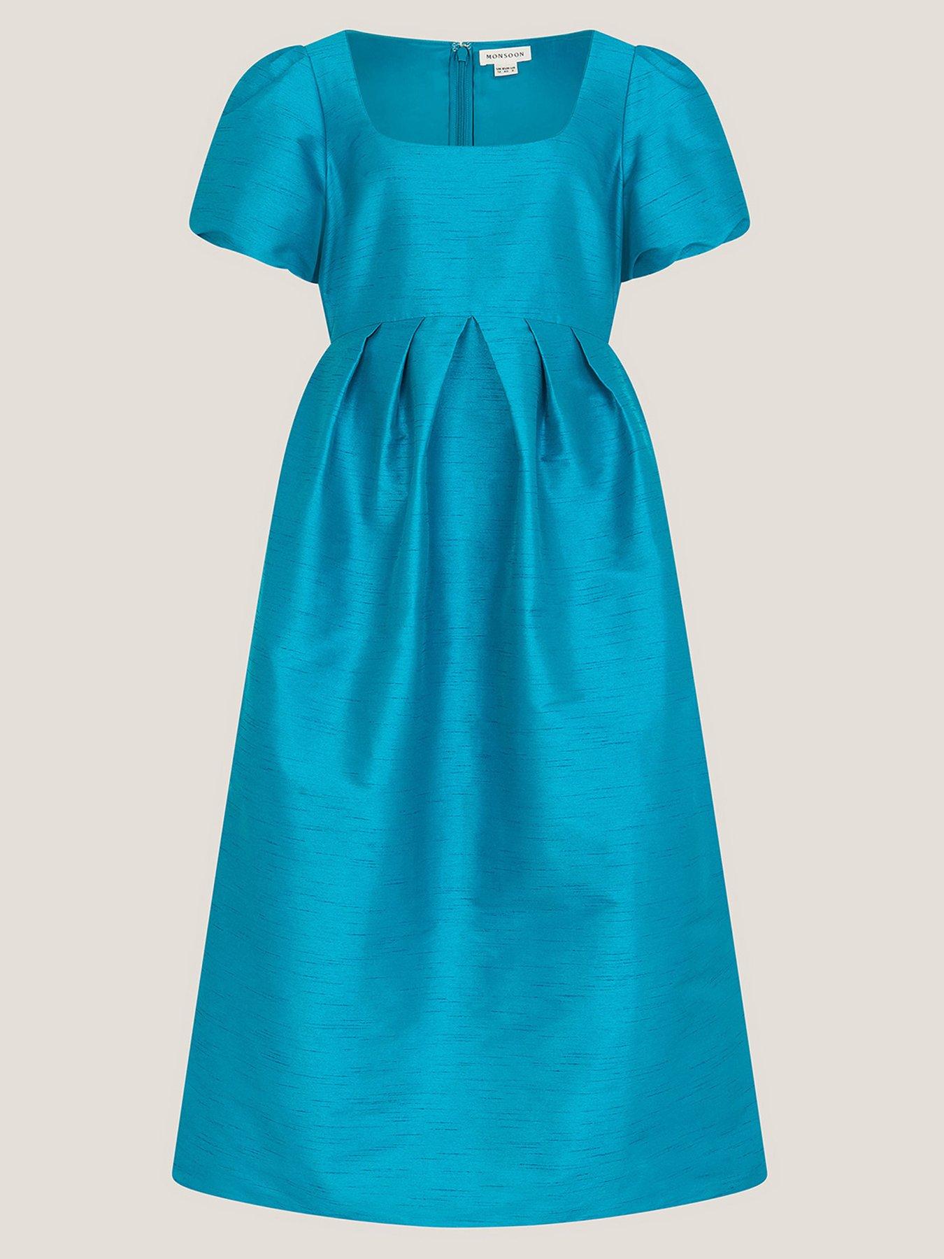  image of monsoon-sandra-midi-dress-blue