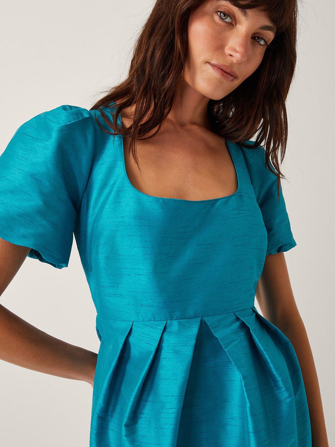  image of monsoon-sandra-midi-dress-blue