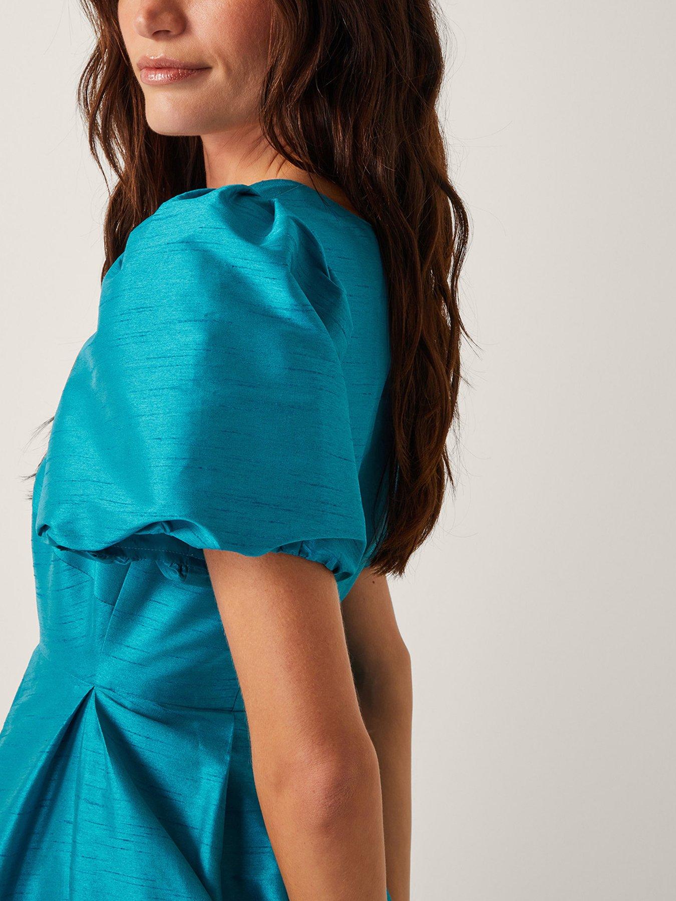  image of monsoon-sandra-midi-dress-blue