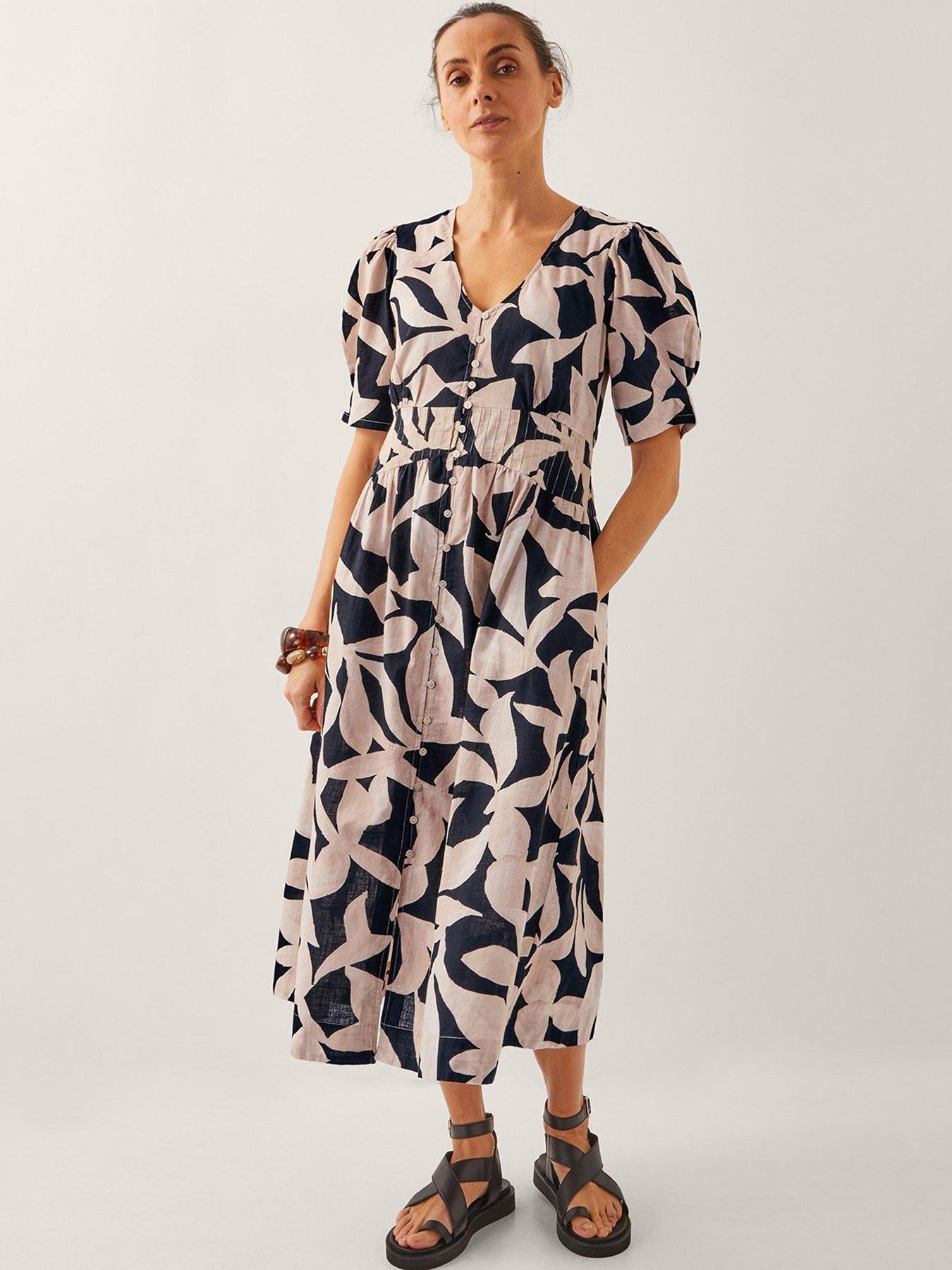 undefined Annie Print Dress - Black