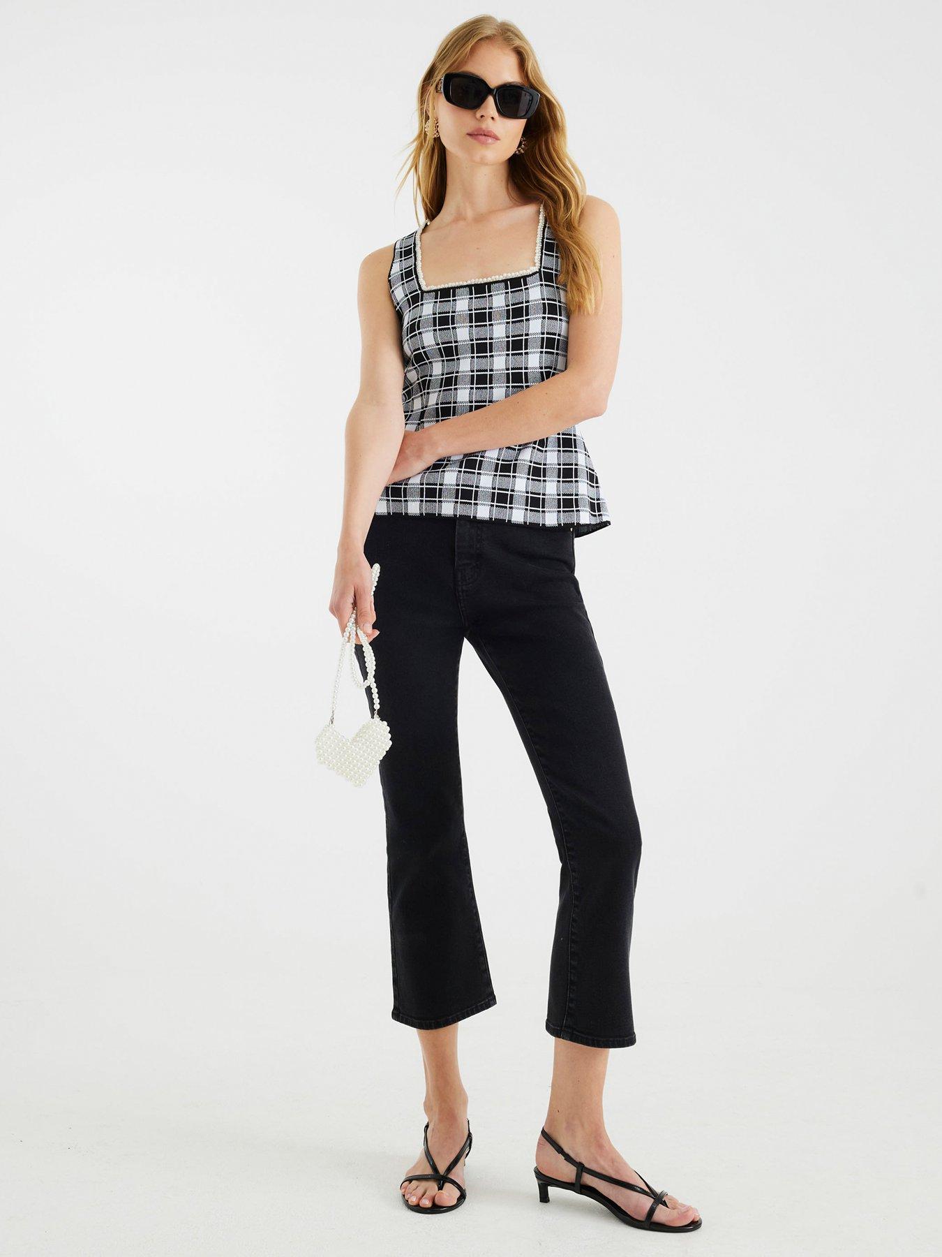 Image 3 of 4 of River Island Gingham Vest - Black