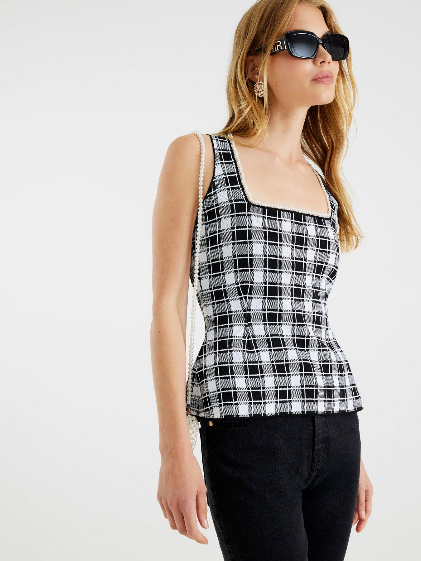 Image 4 of 4 of River Island Gingham Vest - Black