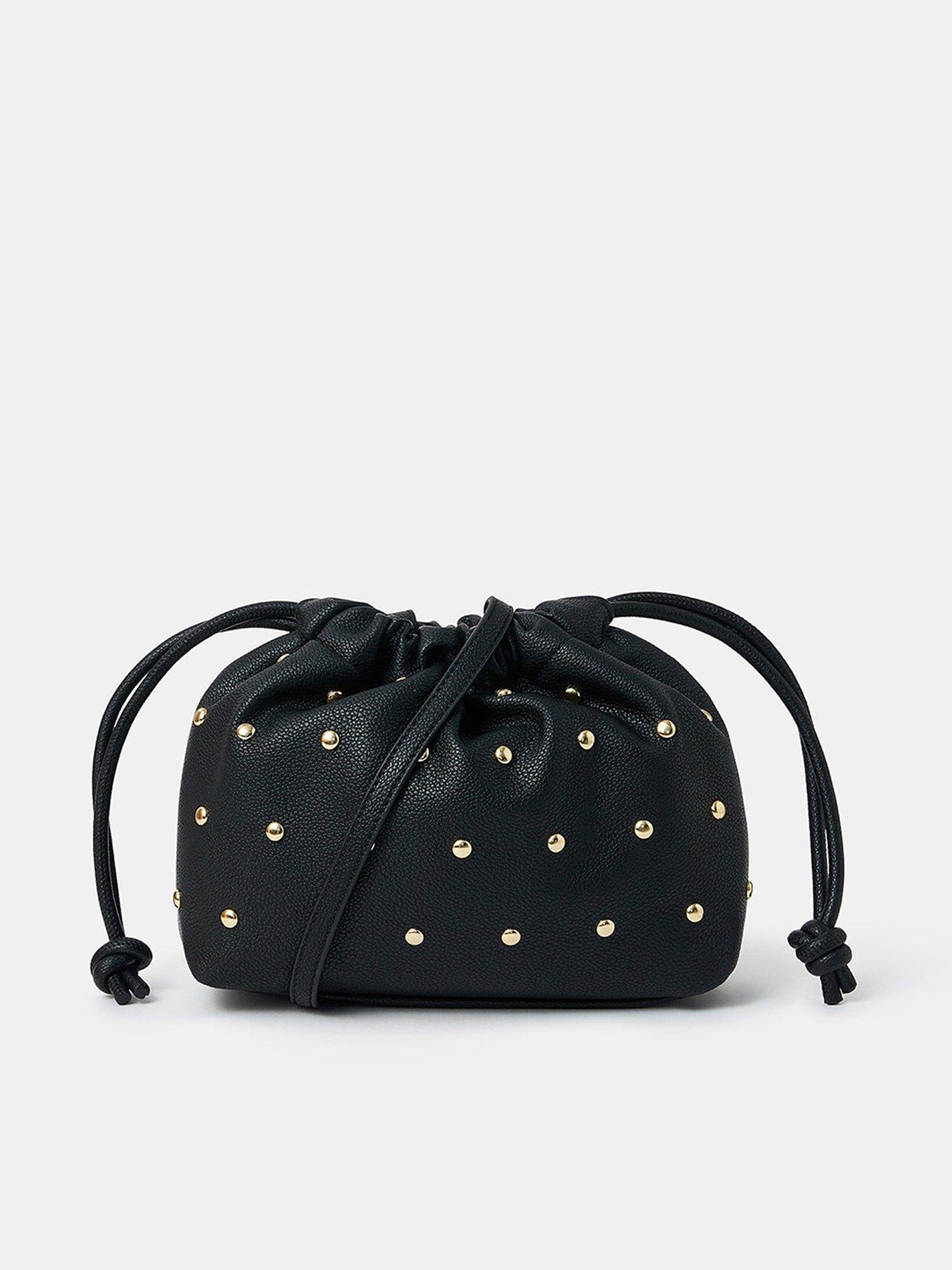  image of accessorize-studded-bucket-bag-black