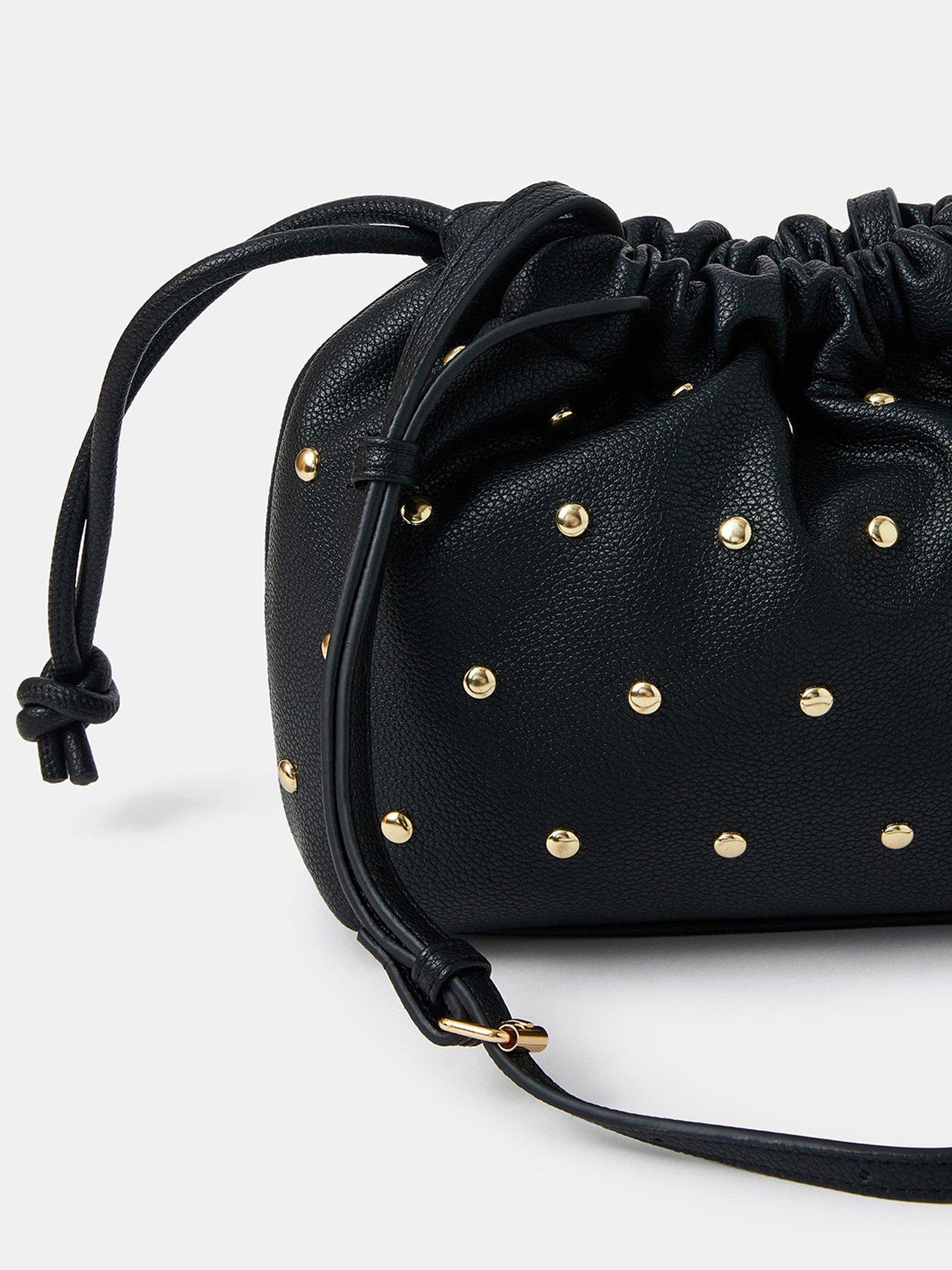  image of accessorize-studded-bucket-bag-black