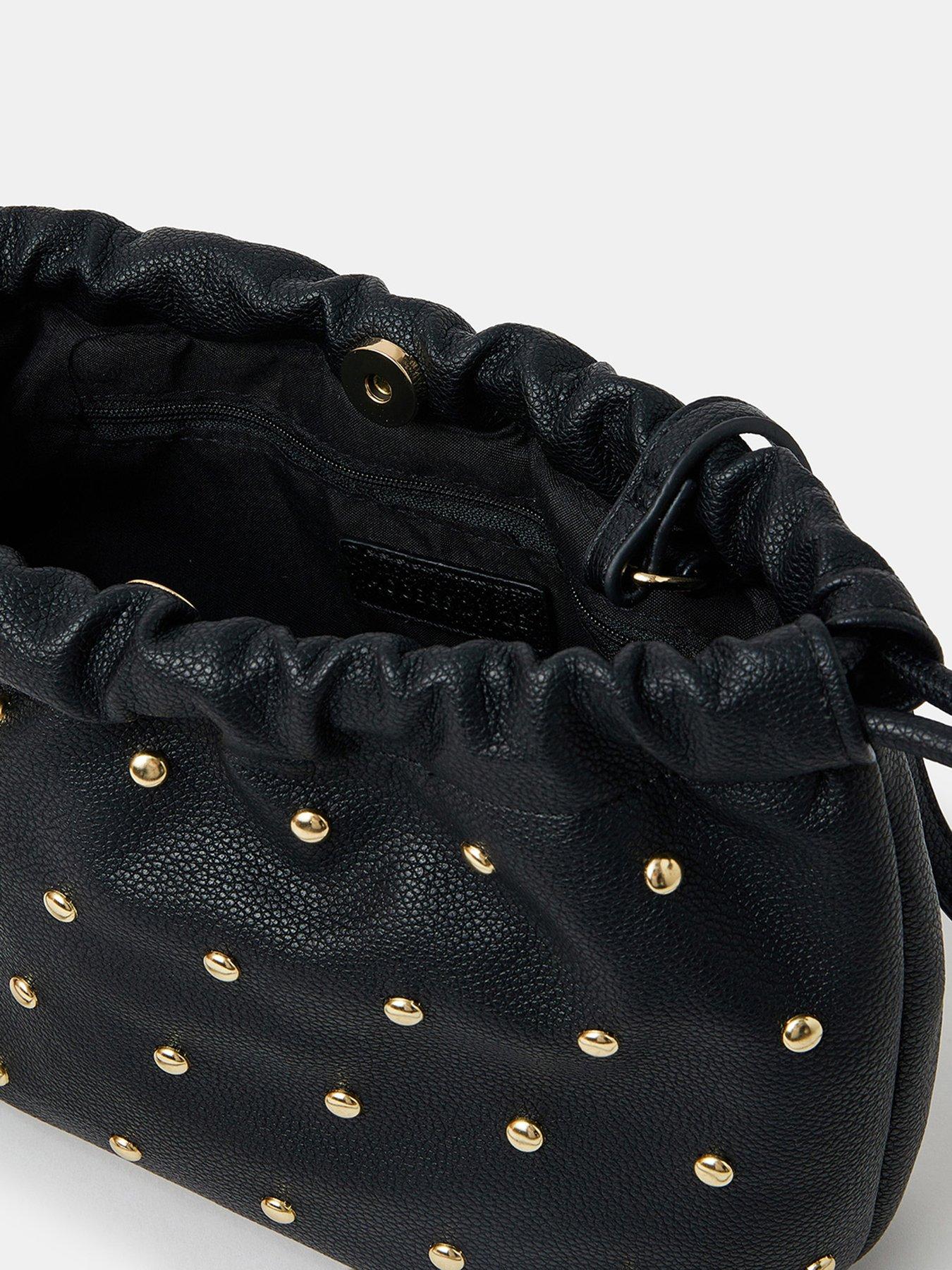 image of accessorize-studded-bucket-bag-black
