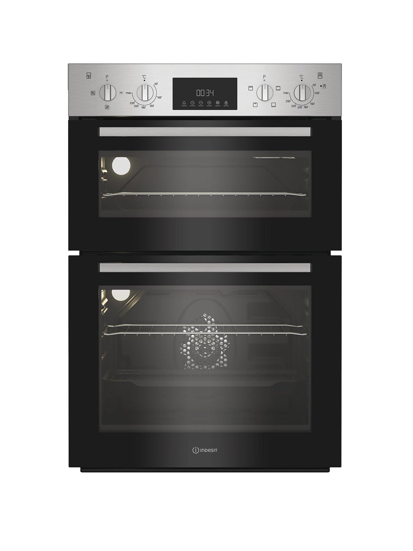 front image of indesit-dii-10d-ix-double-oven-silver
