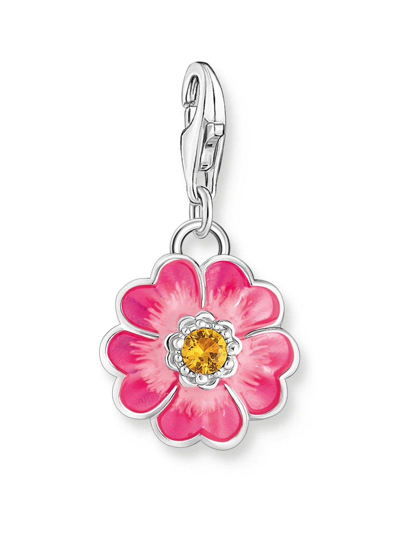 front image of thomas-sabo-charm-flower-pink-silver
