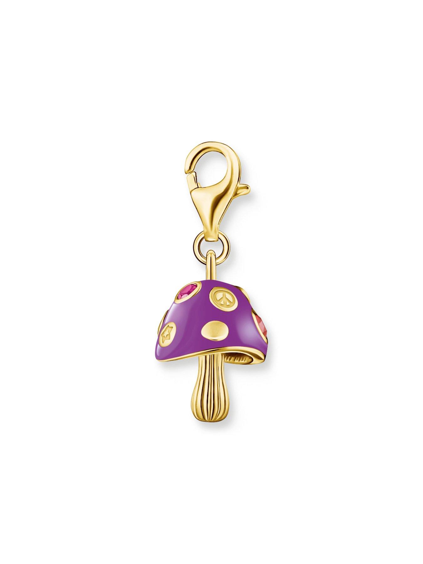 back image of thomas-sabo-charm-colourful-mushroom-gold