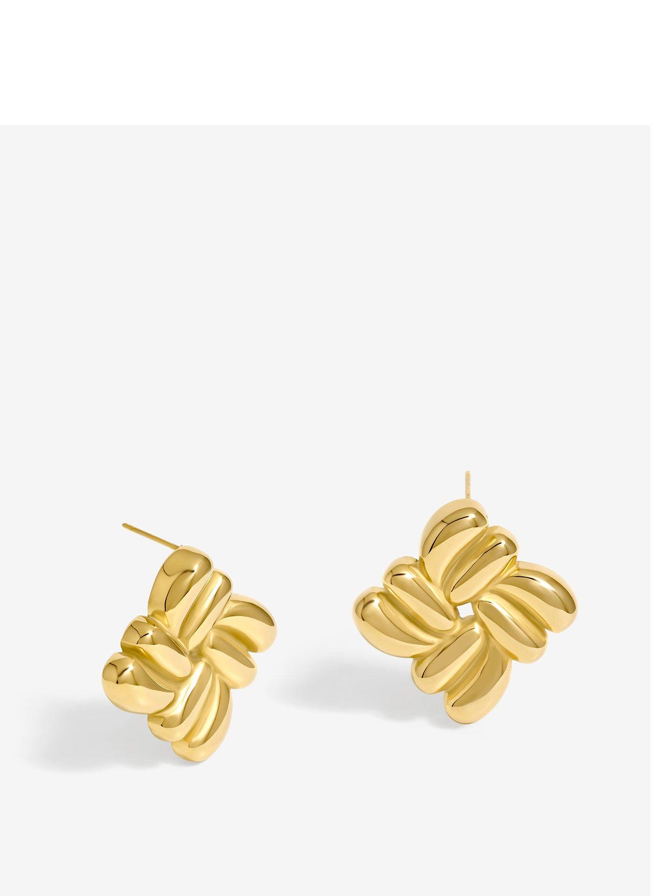 jon-richard-jon-richard-gold-plated-ridged-large-stud-earrings