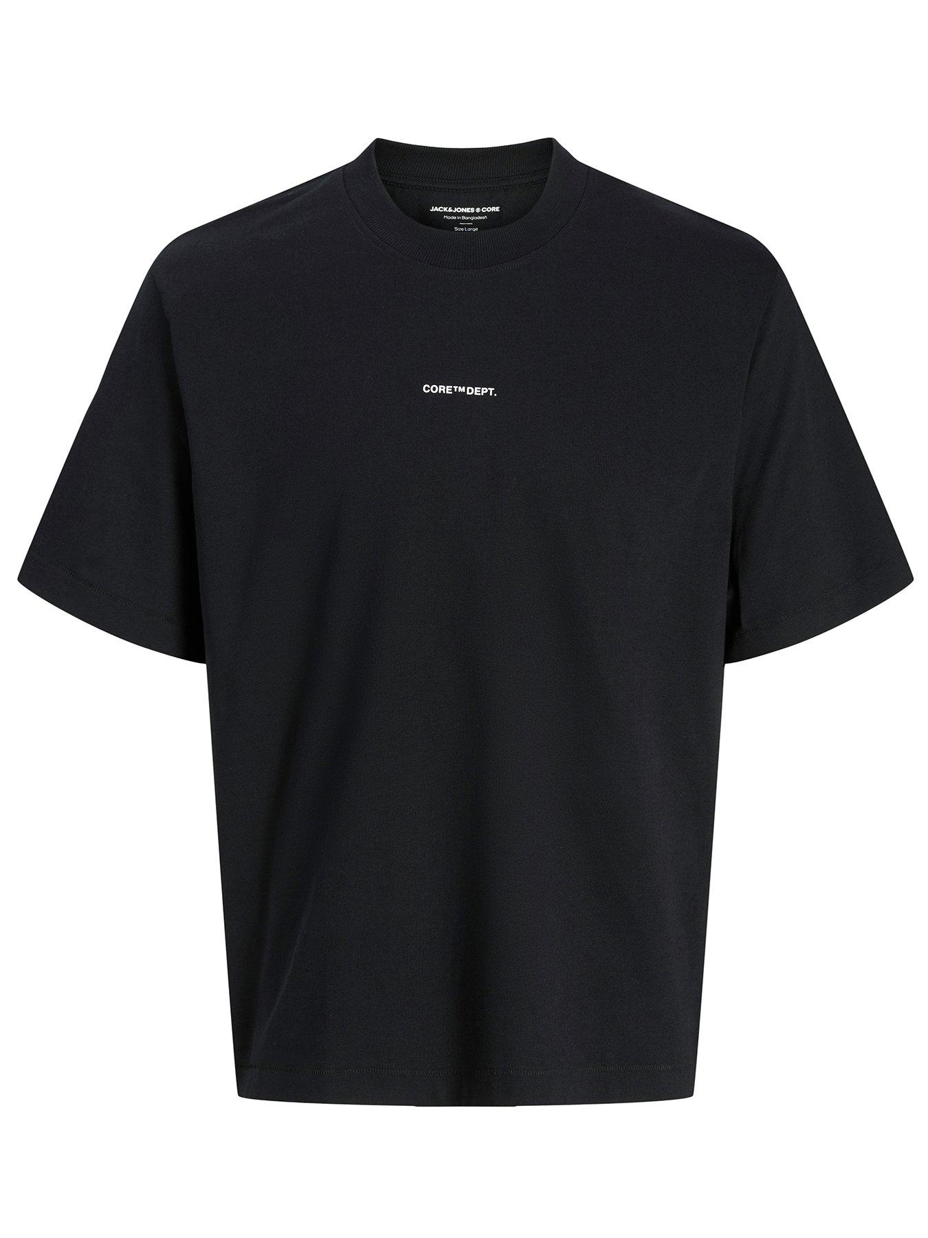Image 2 of 6 of Jack & Jones Junior Boys Cover Script Short Sleeve T-Shirt - Black