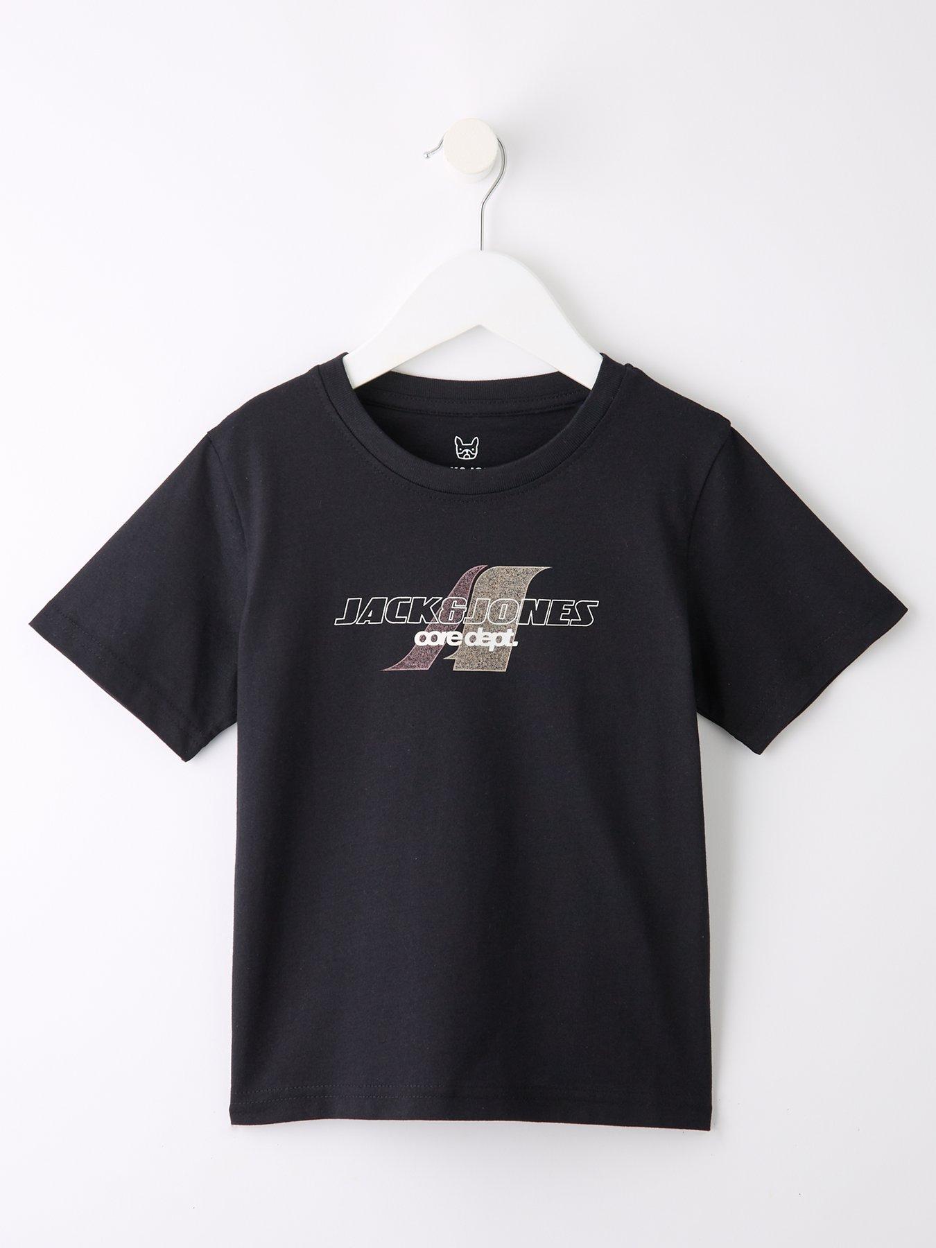 undefined Younger Boys Tier Front Print Short Sleeve T-shirt - Black