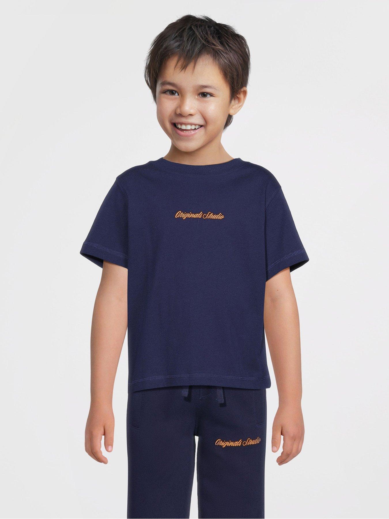 undefined Younger Boys Embroidered Short Sleeve T-shirt - Blue