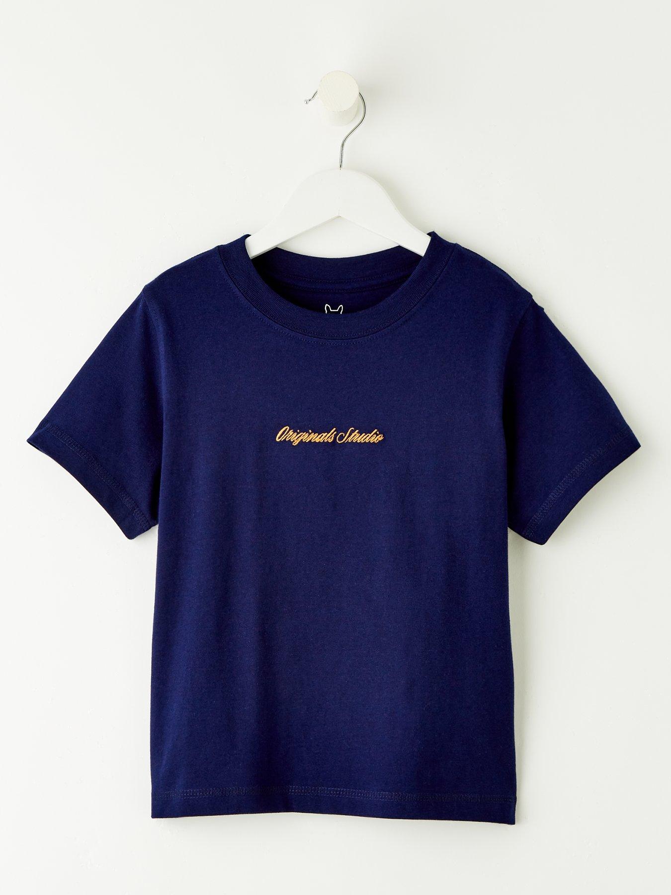 undefined Younger Boys Embroidered Short Sleeve T-shirt - Blue