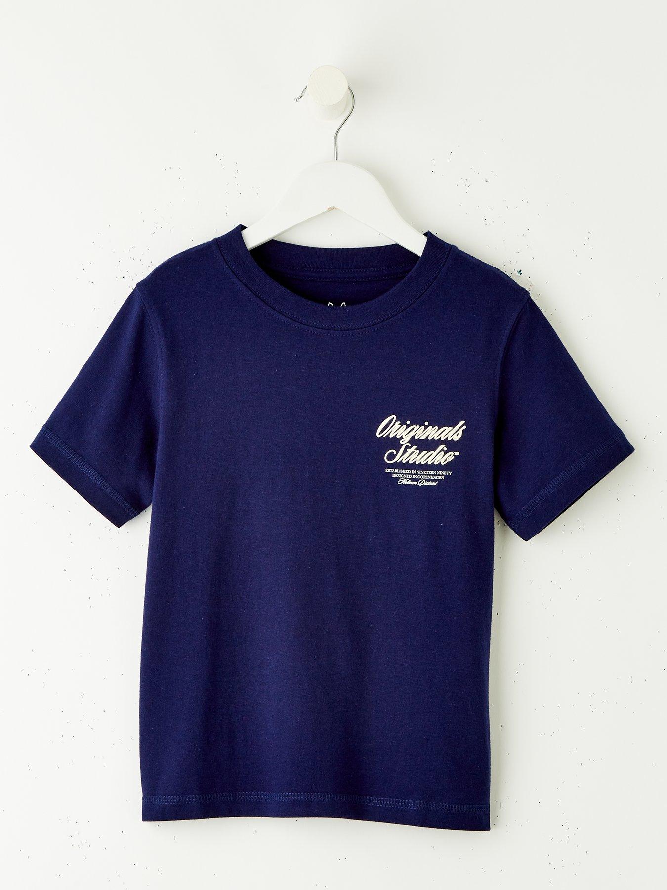 undefined Younger Boys Typo Print Short Sleeve T-shirt - Blue