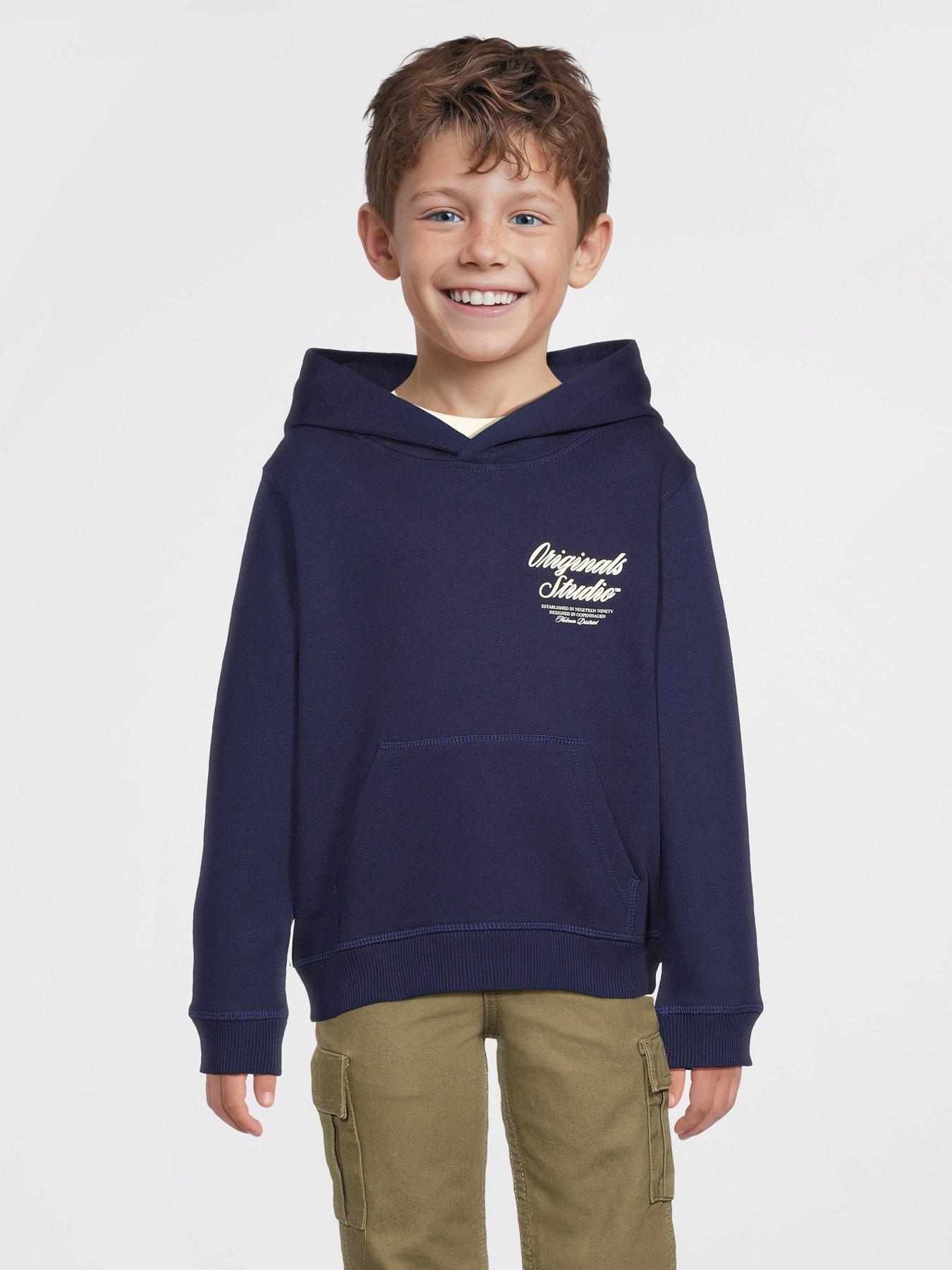 undefined Younger Boys Typo Hoodie Blue