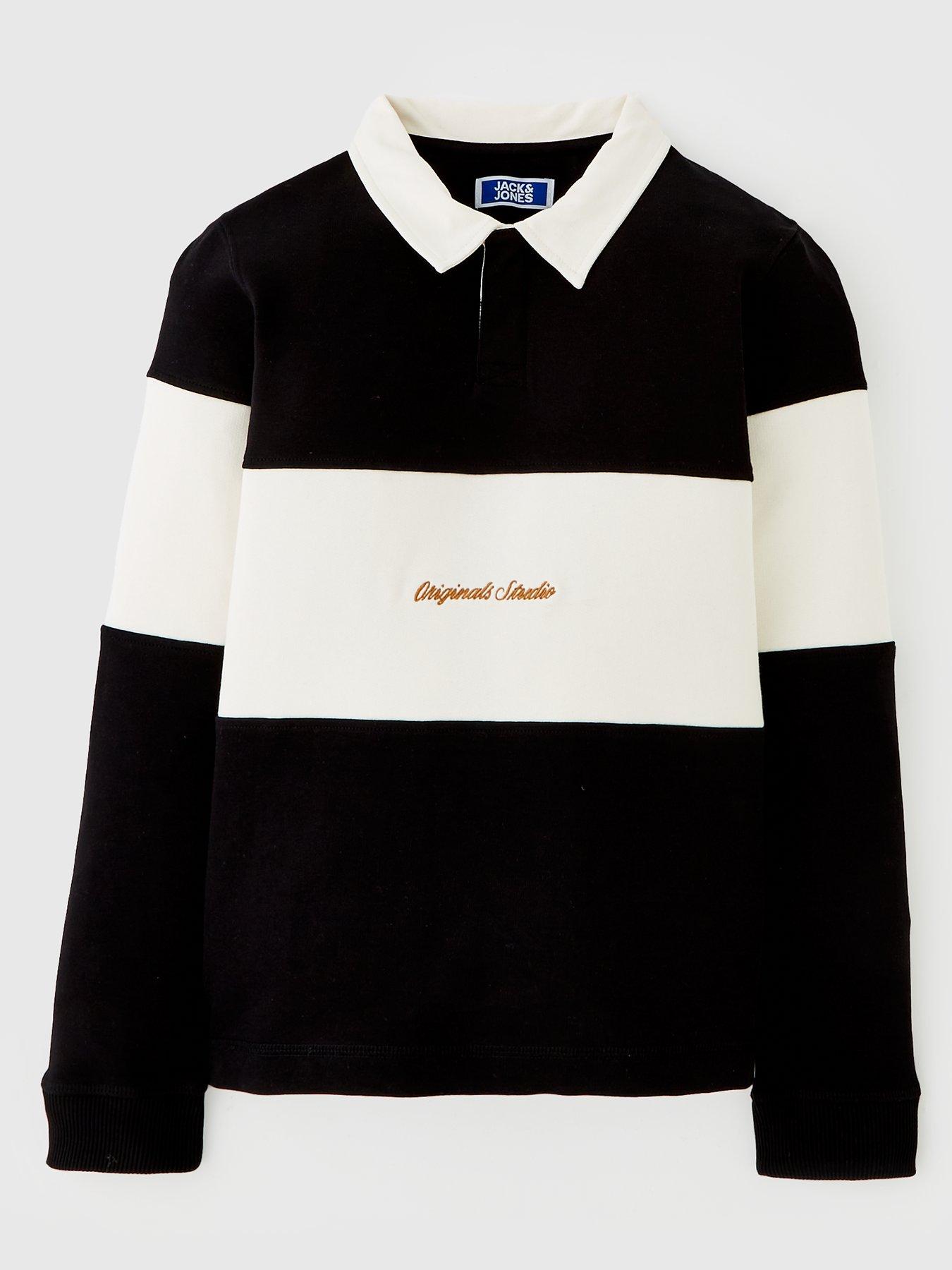 undefined Boys Blocking Polo Sweatshirt - Black