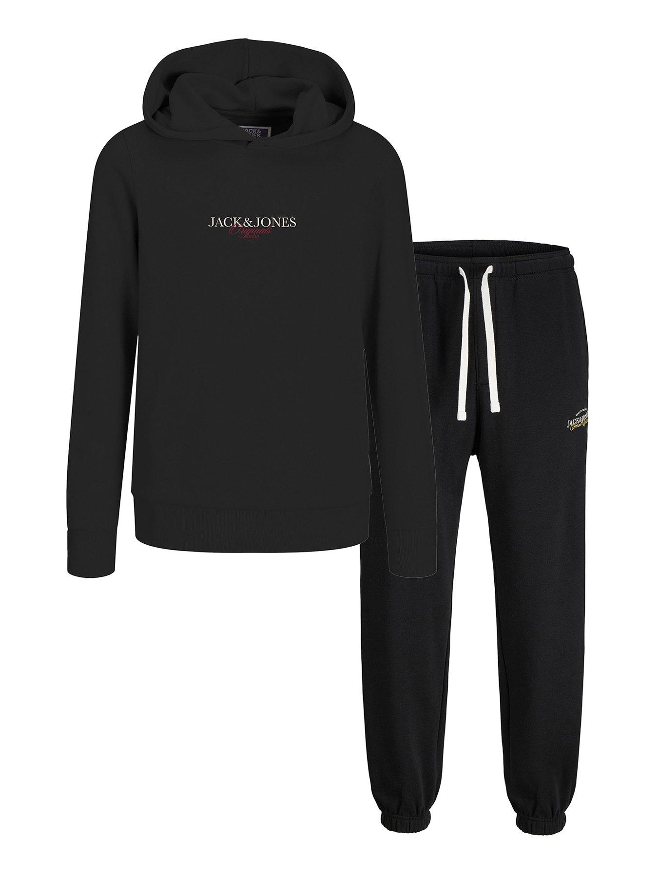 Jack & Jones Junior Boys Billyburg Hoody Joggers Set - Black