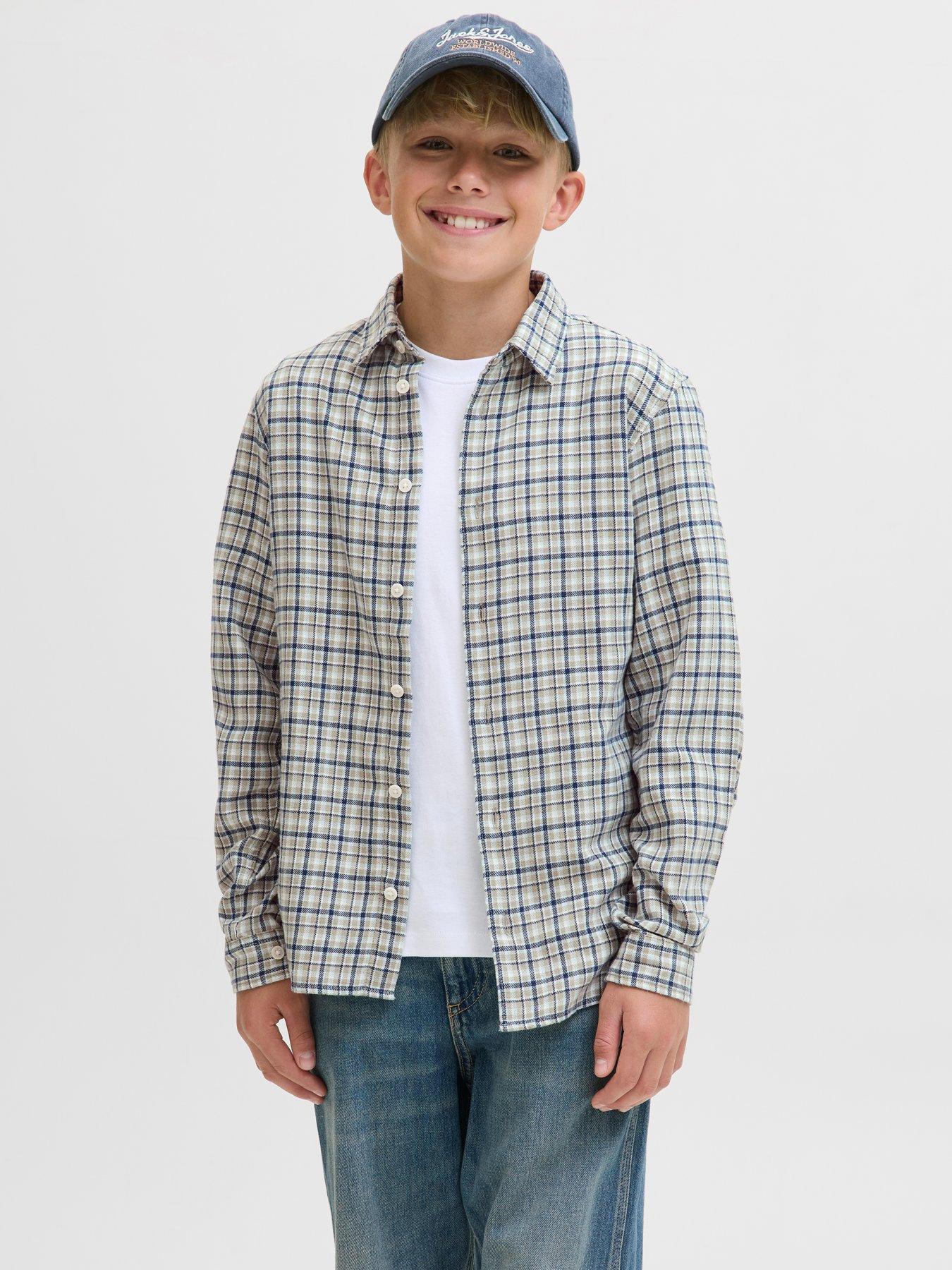 Jack & Jones Junior Boys Joshua Flannel Check Long Sleeve Shirt - Multi