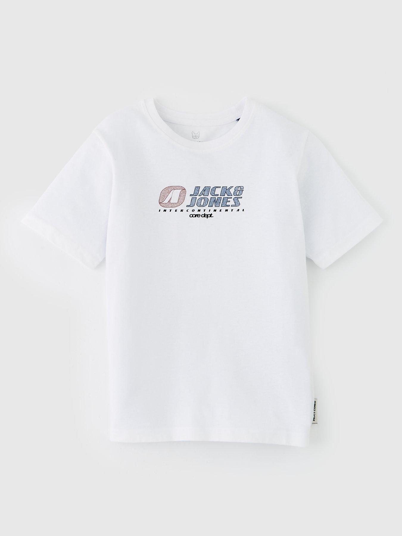 undefined Boys Tier Front Print Short Sleeve T-shirt - White