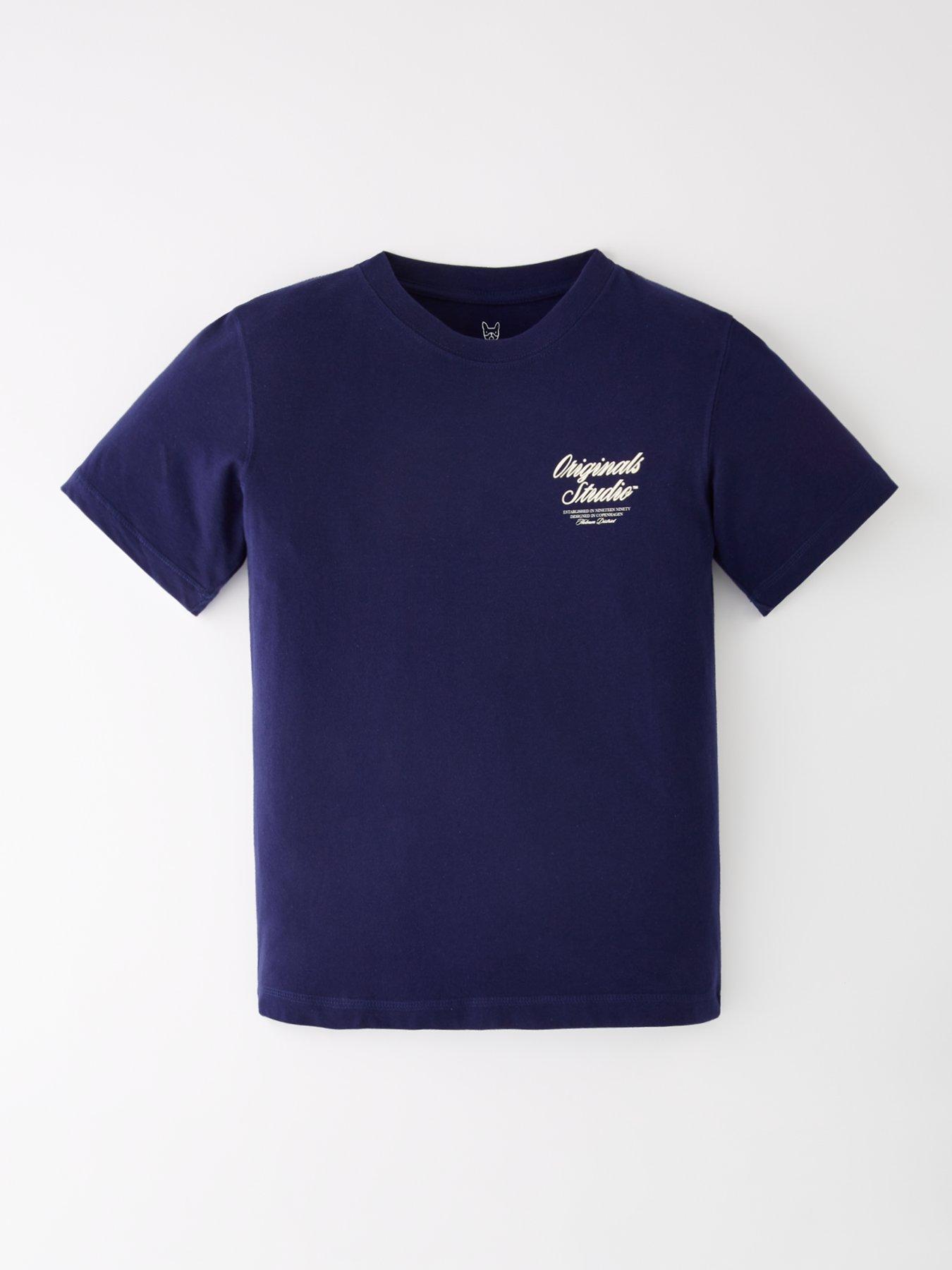 undefined Boys Typo Print Short Sleeve T-Shirt - Blue