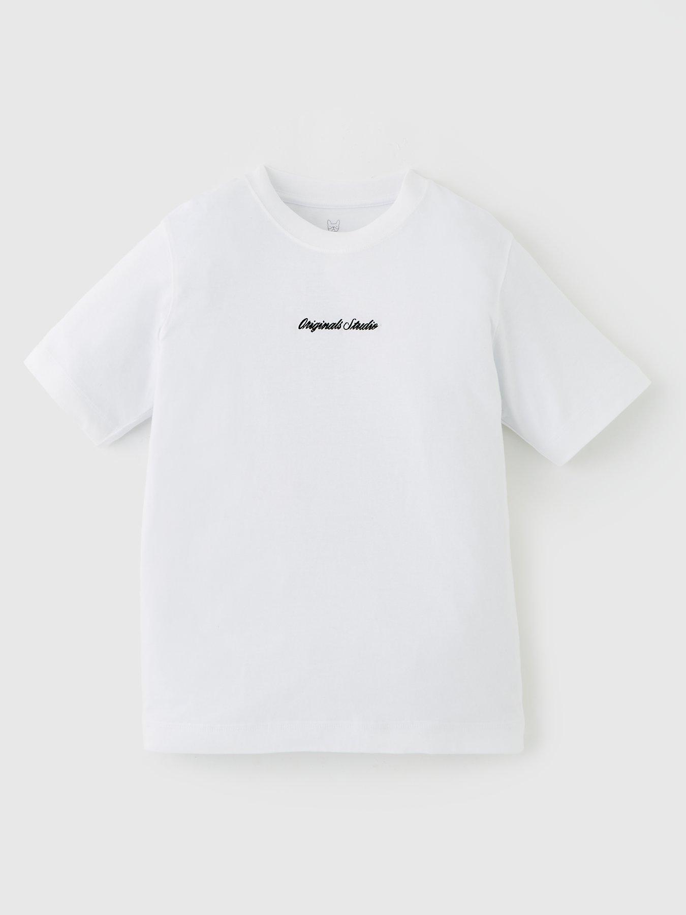 undefined Boys Embroidered Short Sleeve T-shirt - White