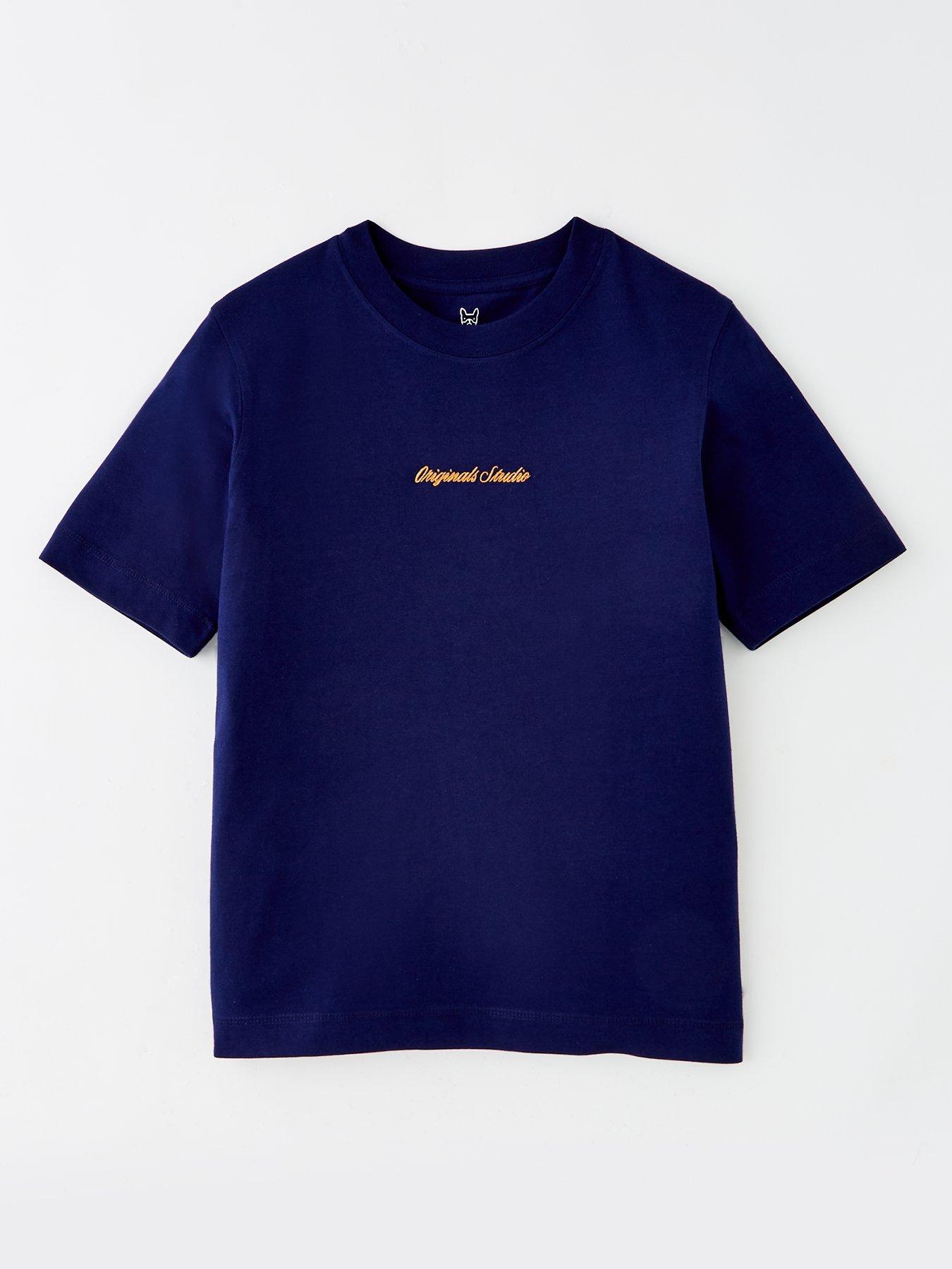undefined Boys Embroidered Short Sleeve T-shirt - Blue