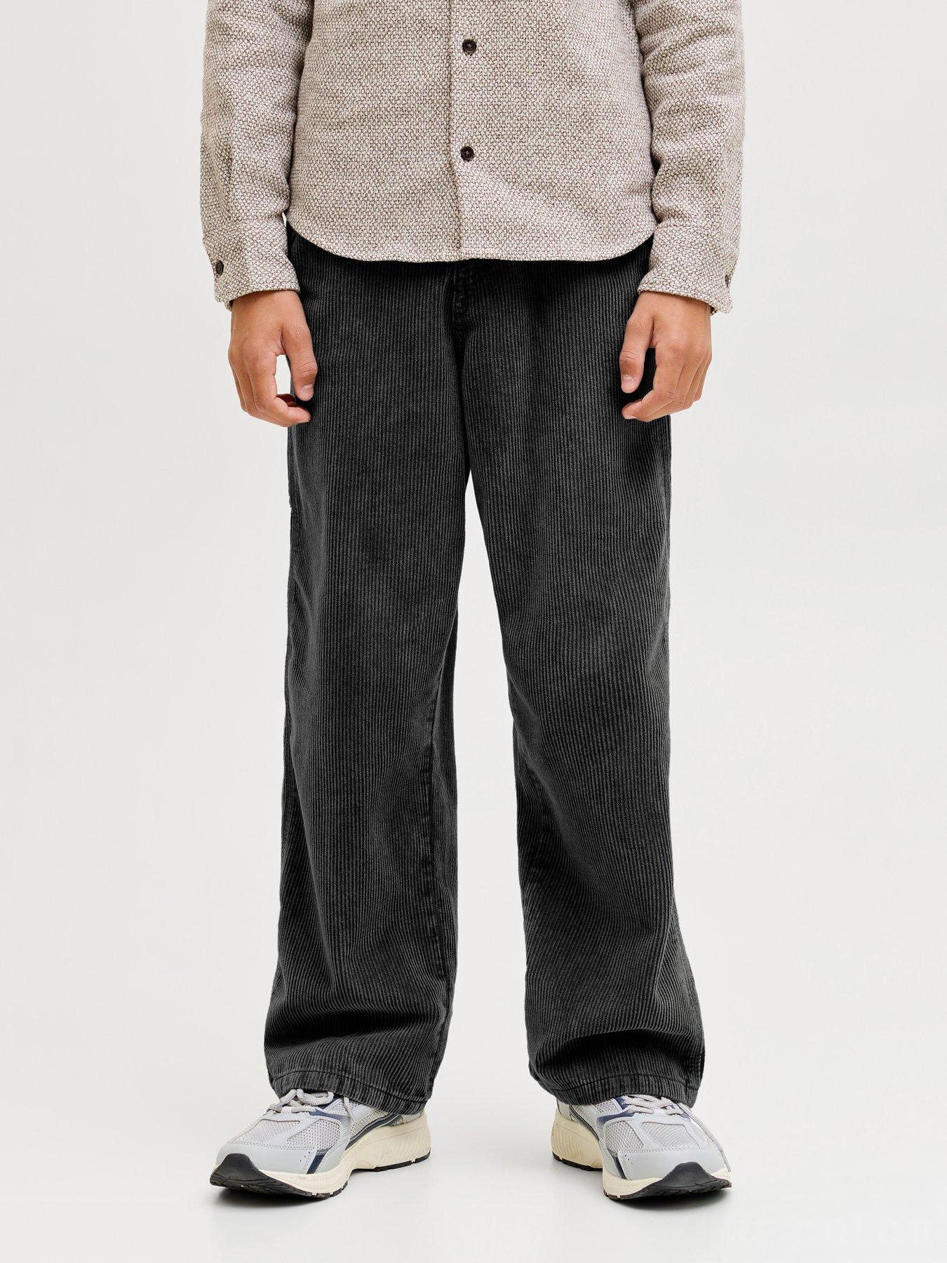  image of jack-jones-junior-boys-alex-hunter-cord-carpenter-trousers-black