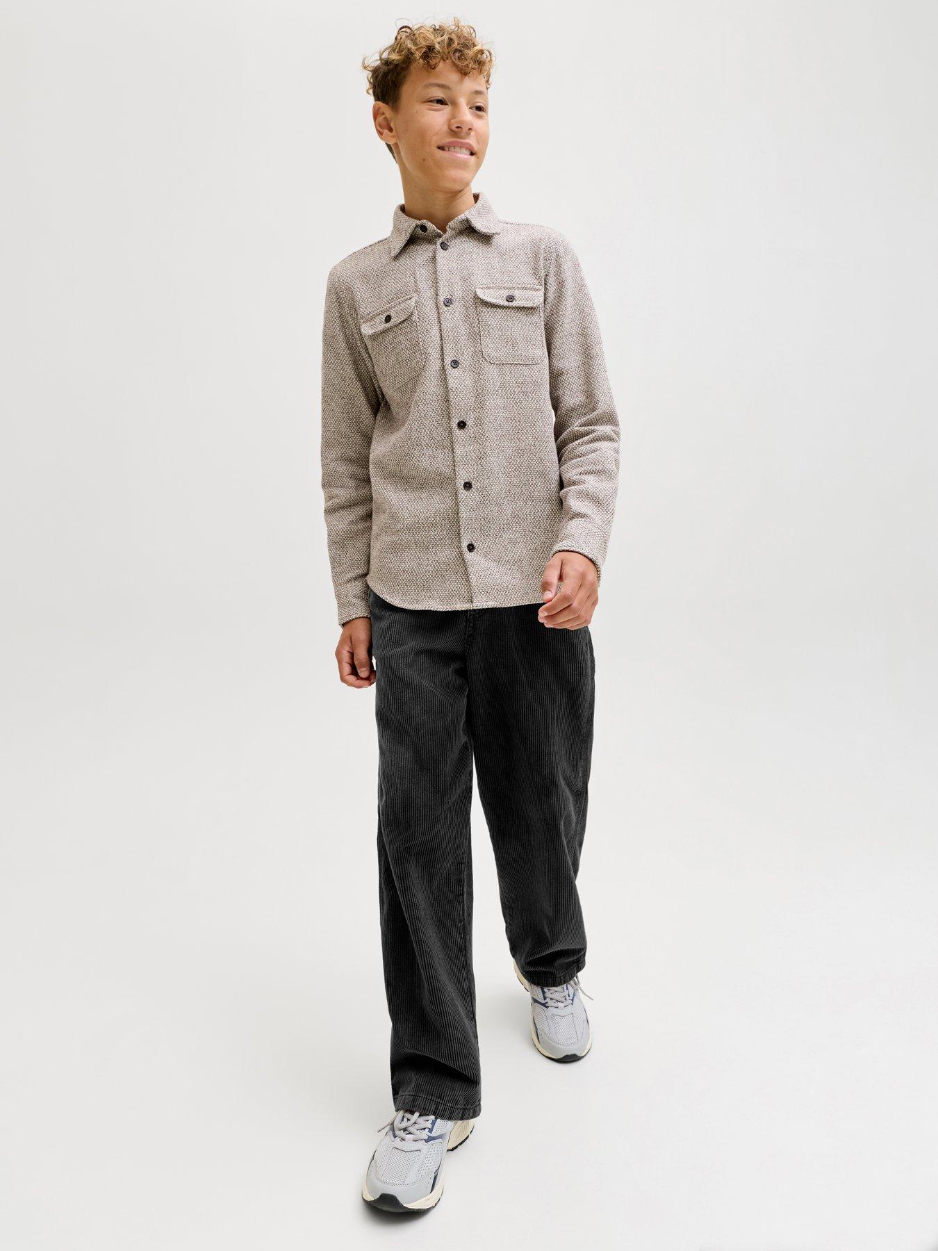  image of jack-jones-junior-boys-alex-hunter-cord-carpenter-trousers-black