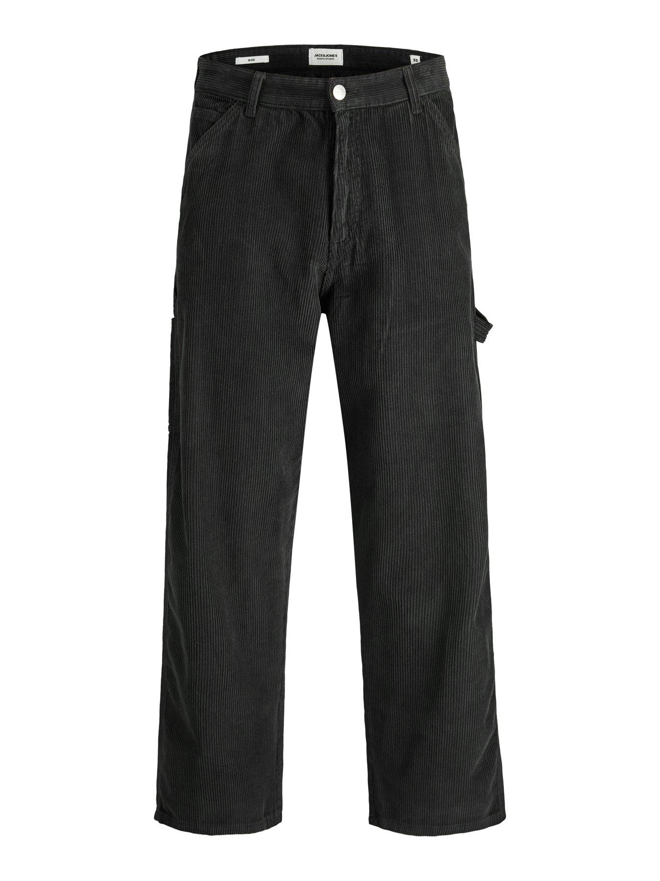  image of jack-jones-junior-boys-alex-hunter-cord-carpenter-trousers-black