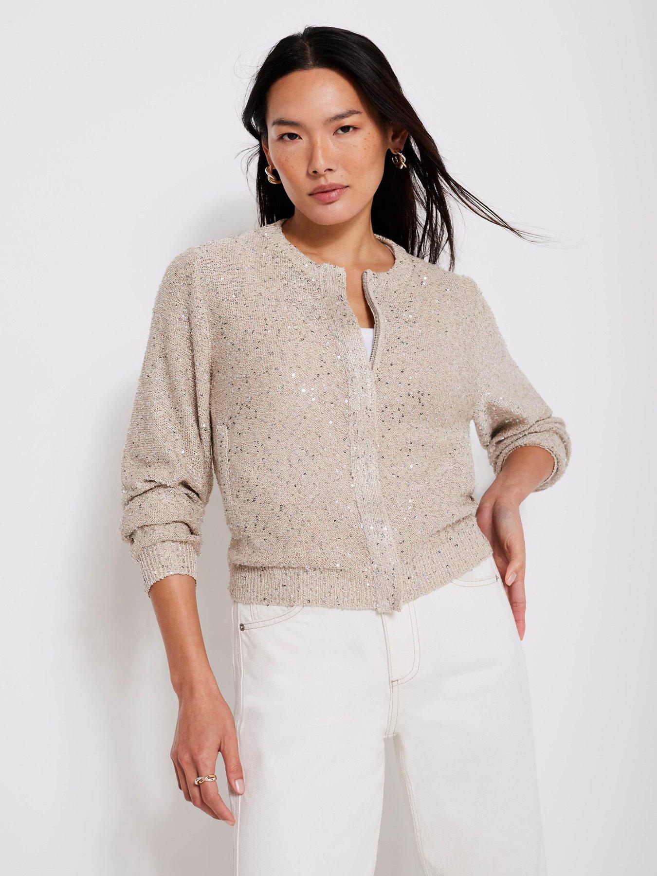 mint-velvet-neutral-sequin-knit-jacket